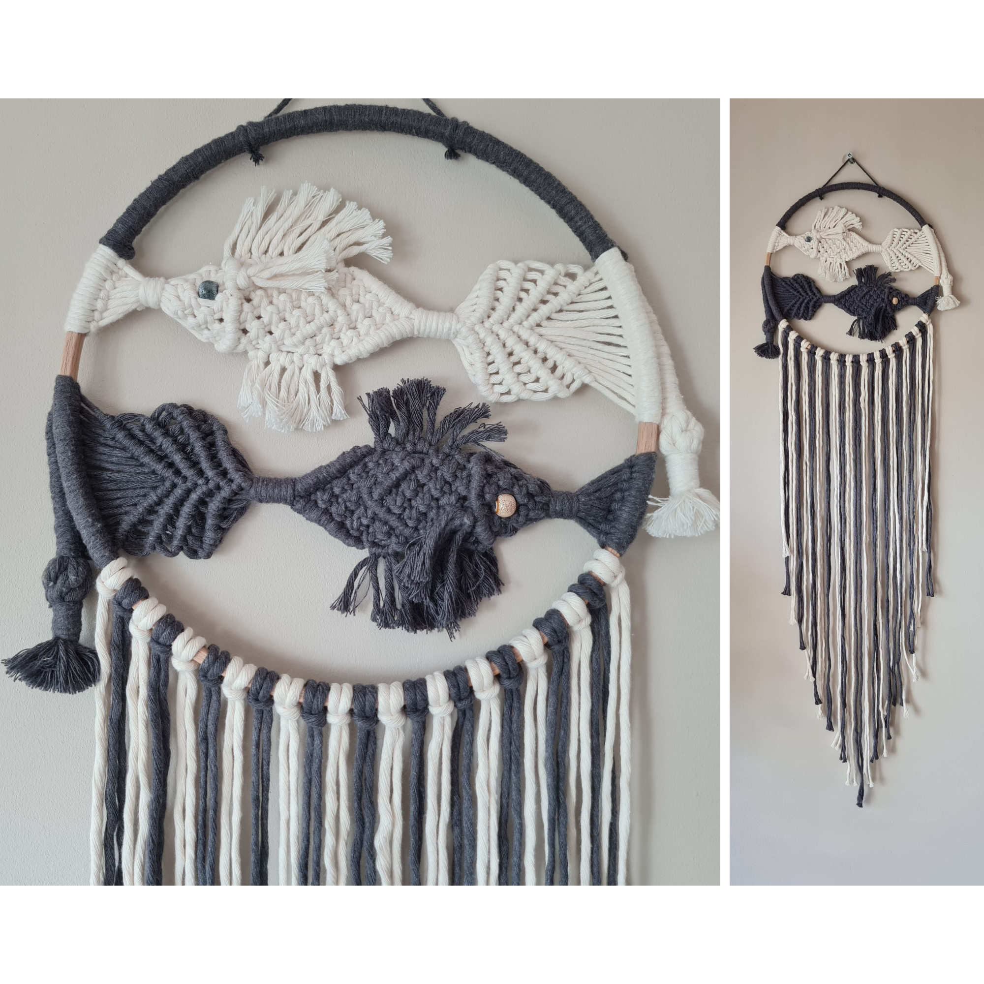 Yin-Yang Fish Macramé Wall Hanging