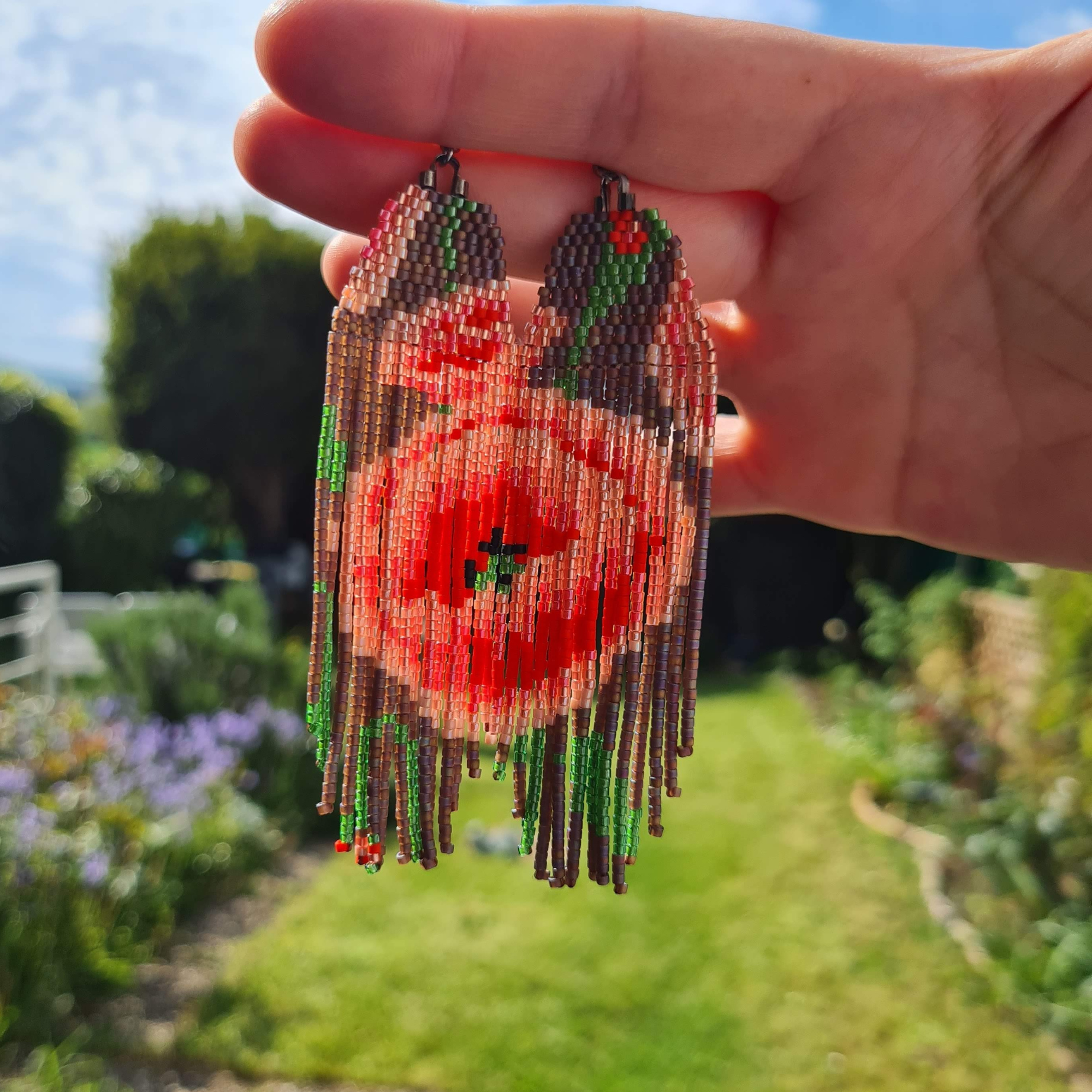 Poppy Fringe Earrings Pattern