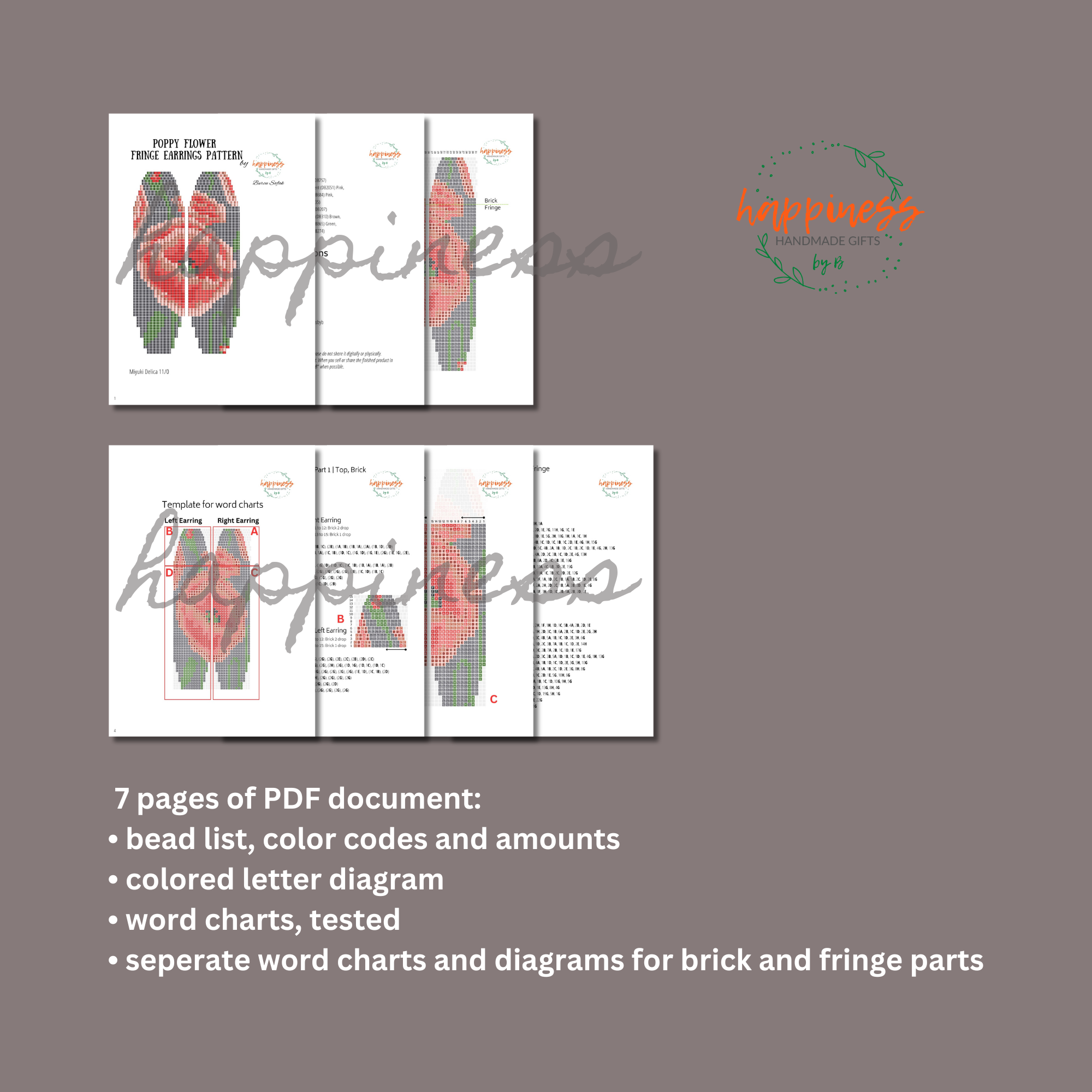 Poppy Fringe Earrings Pattern