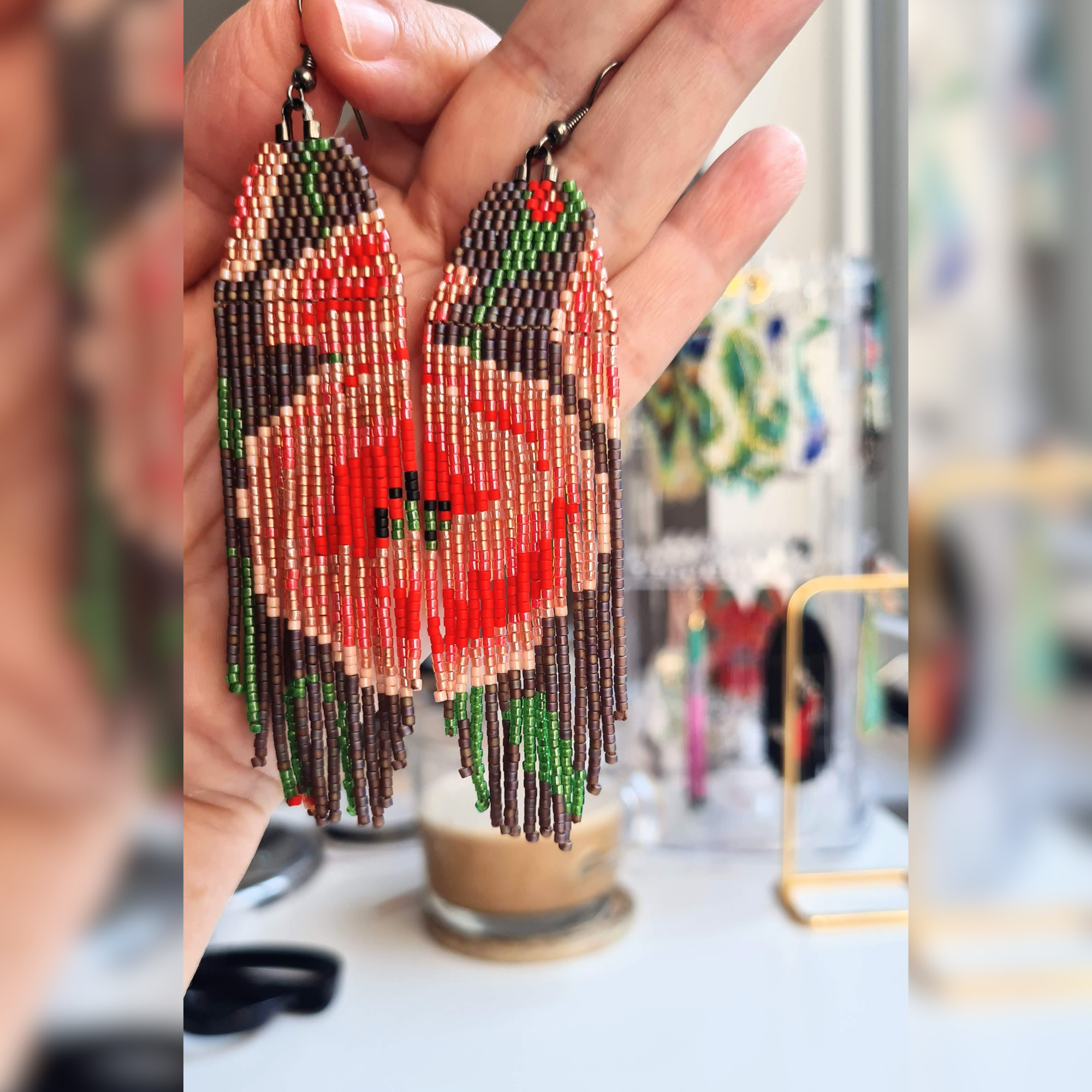 Poppy Fringe Earrings Pattern
