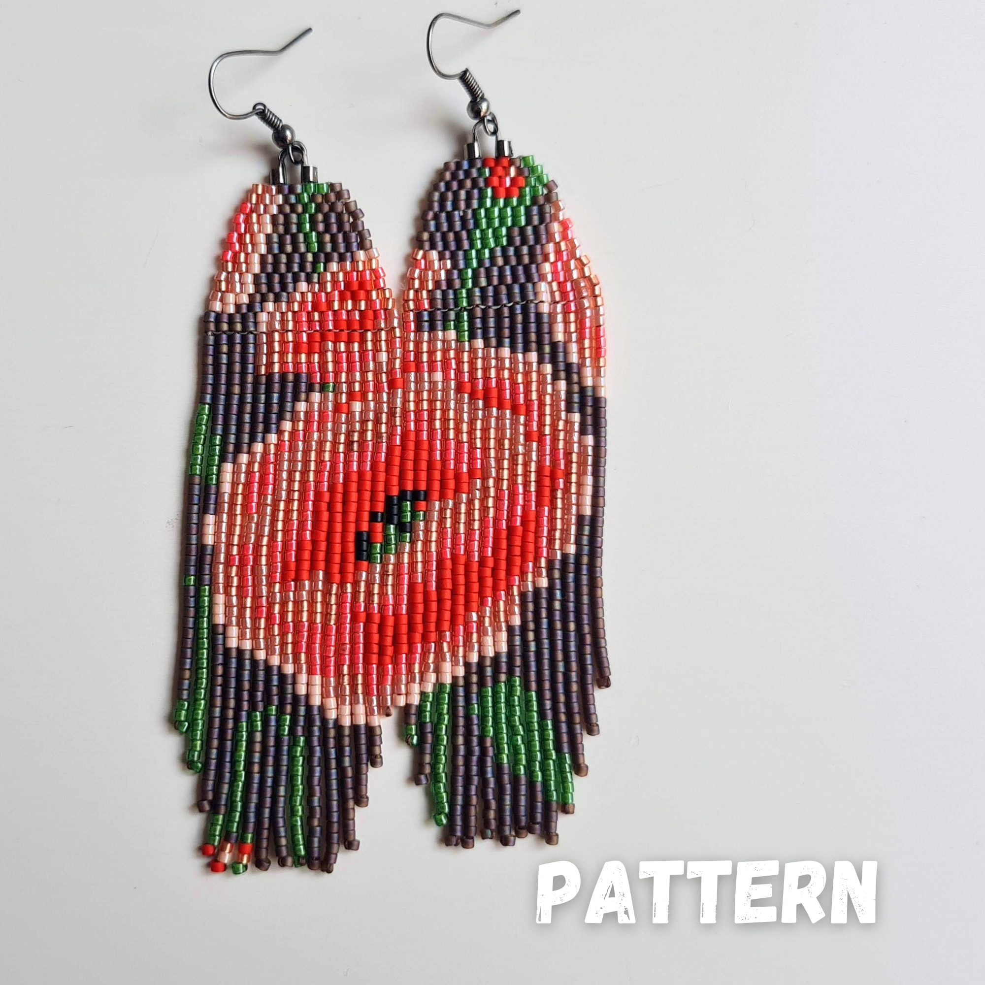 Poppy Fringe Earrings Pattern