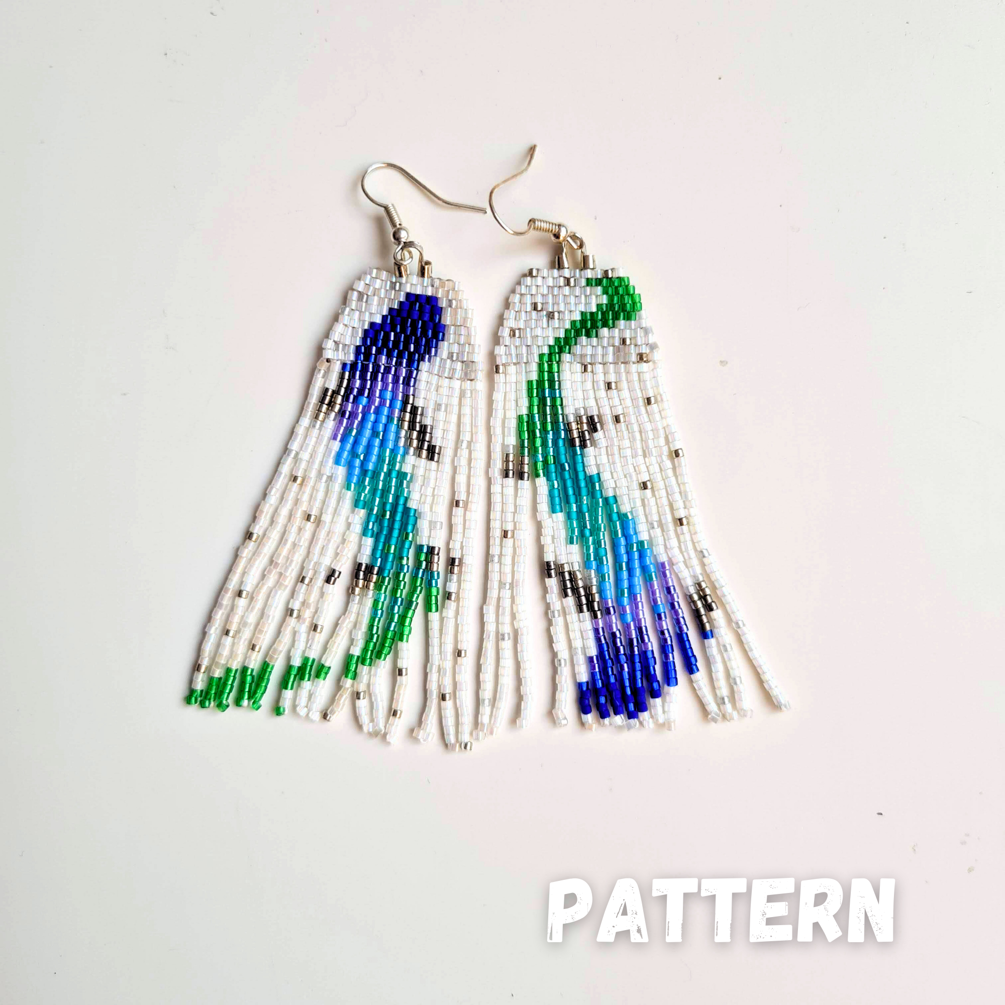 Blue Fish Fringe Earrings Pattern