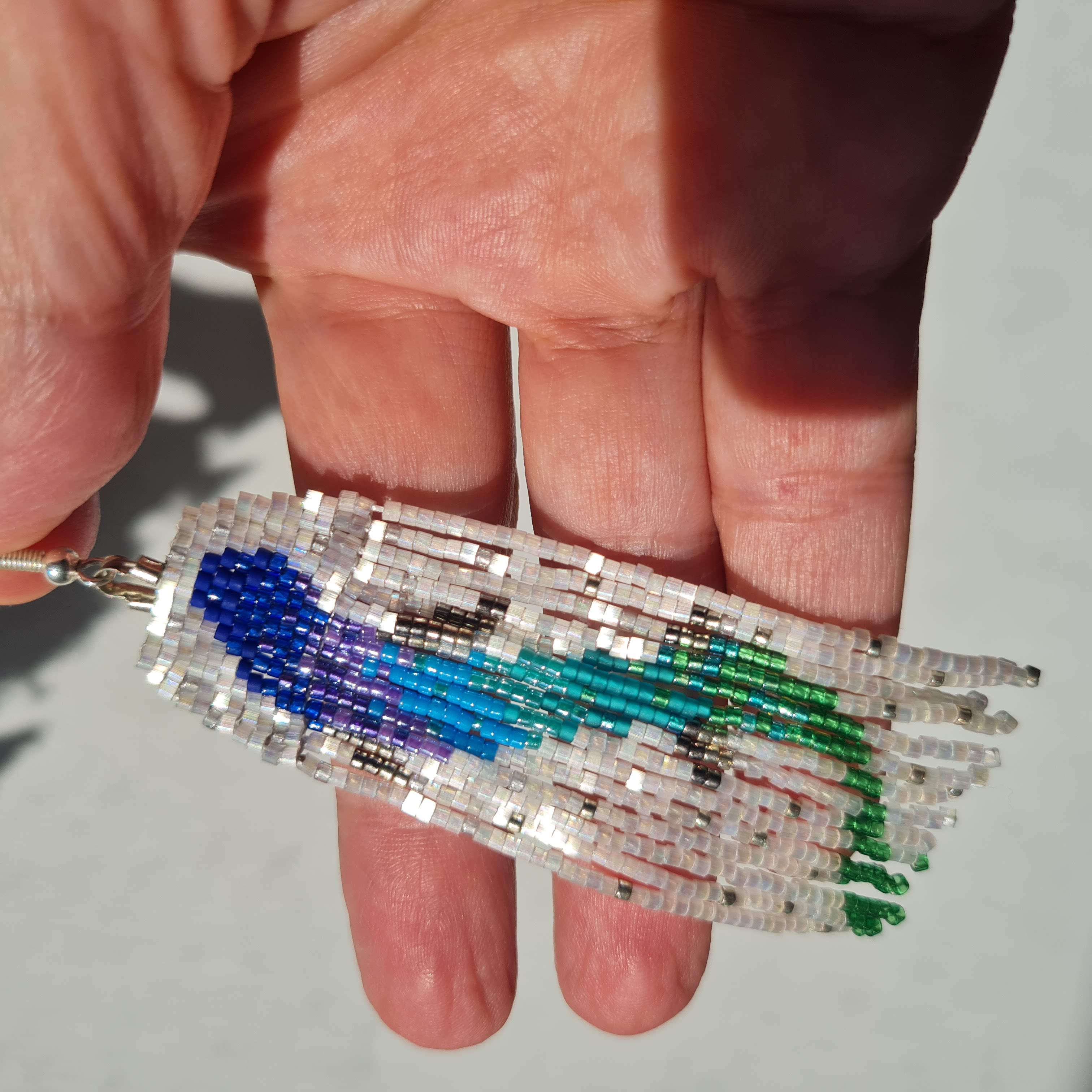 Blue Fish Fringe Earrings Pattern