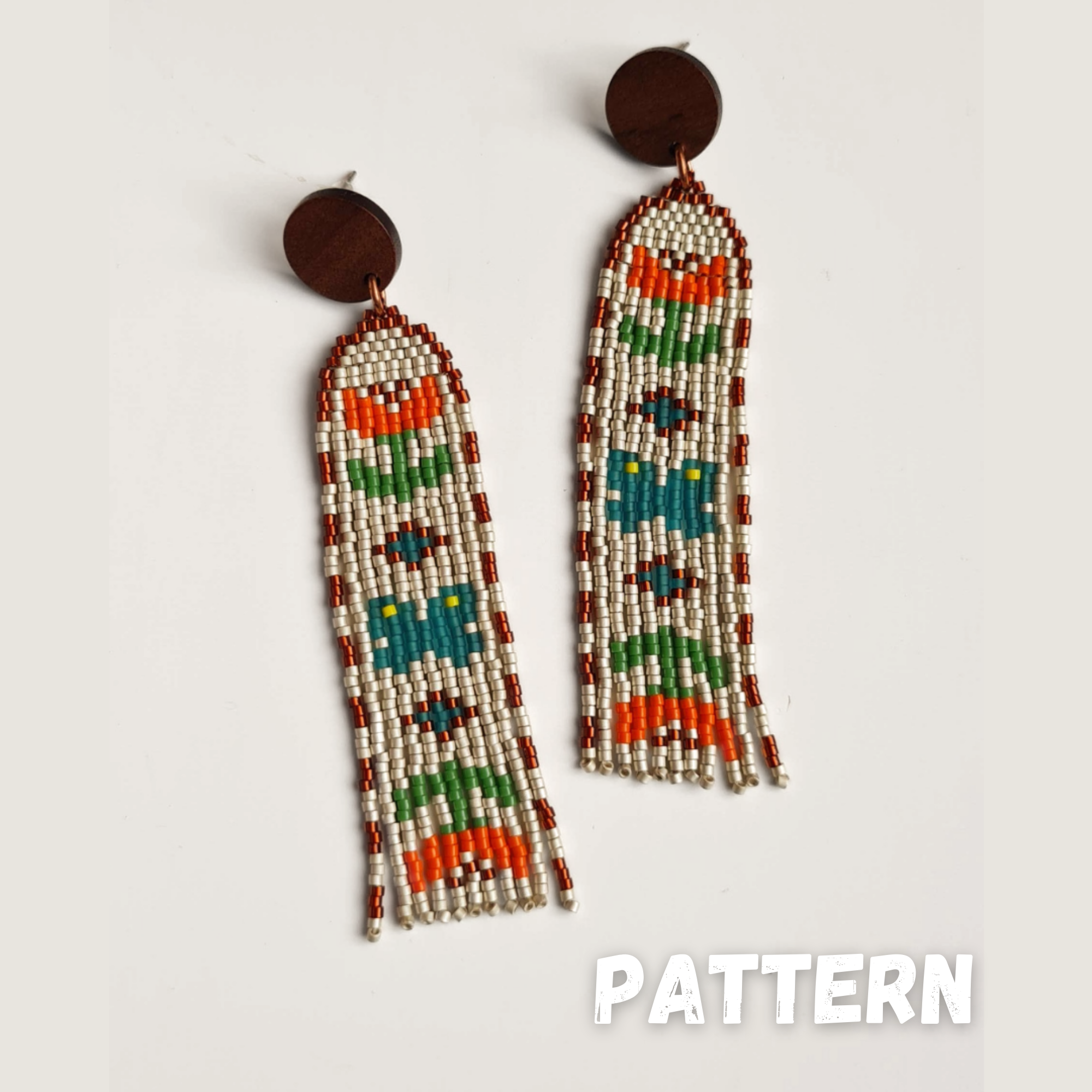 Tulips & Butterflies Beaded Fringe Earrings Pattern 