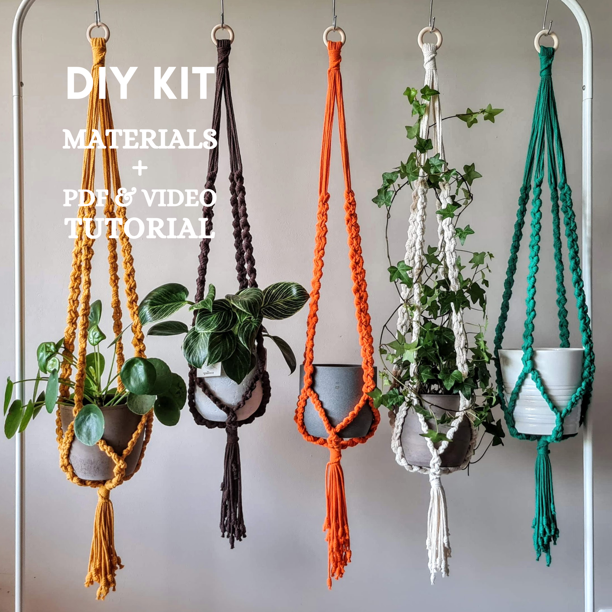 DIY Macrame Plant Hanger Kit, Beginner Macrame Kit