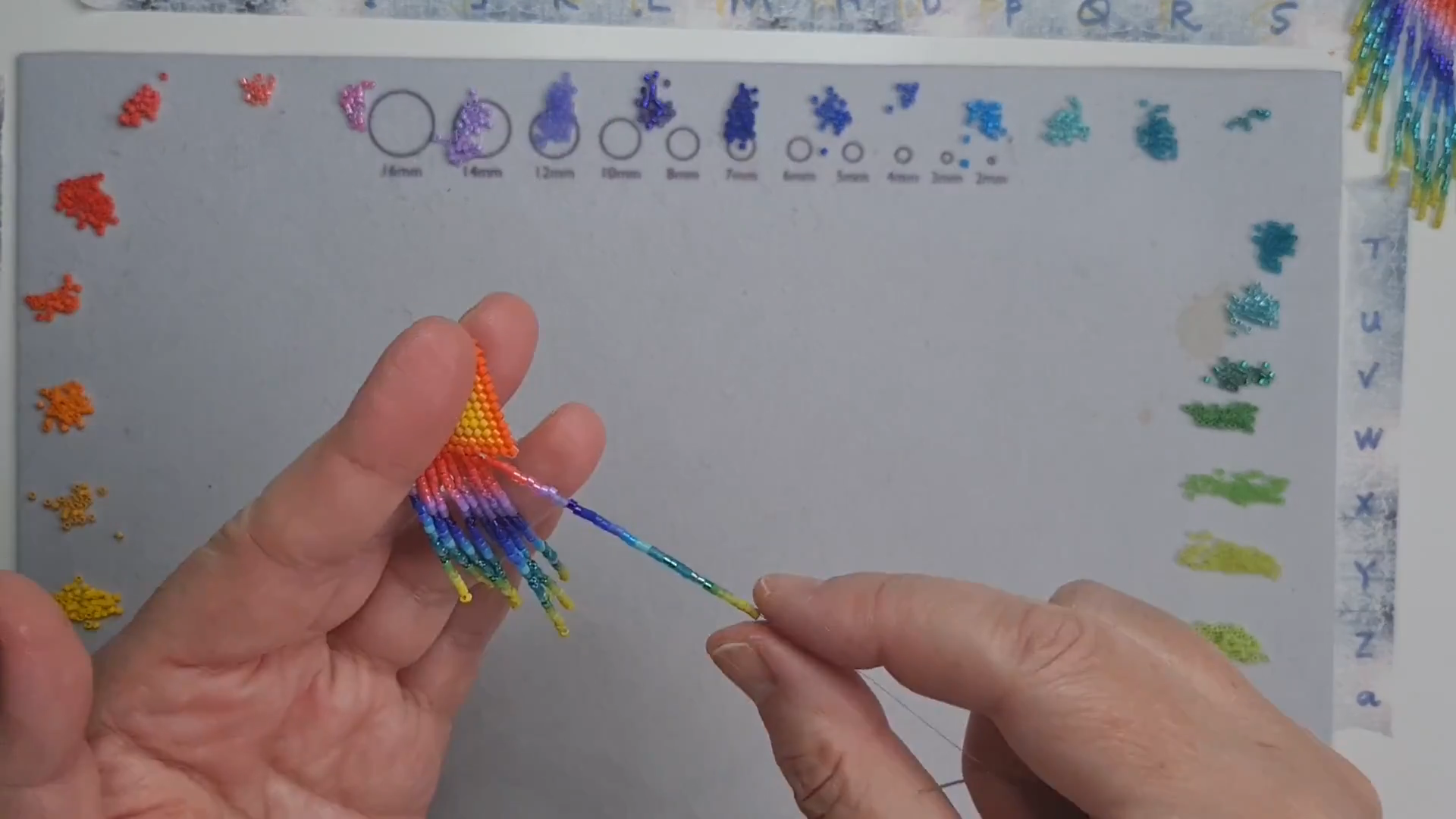 Rainbow Beaded Fringe Earrings Pattern