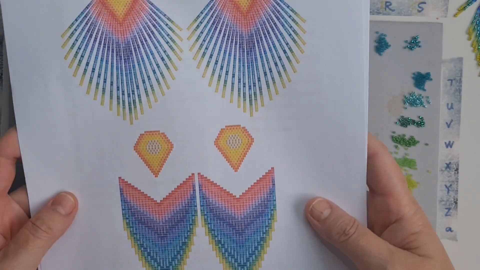 Rainbow Beaded Fringe Earrings Pattern