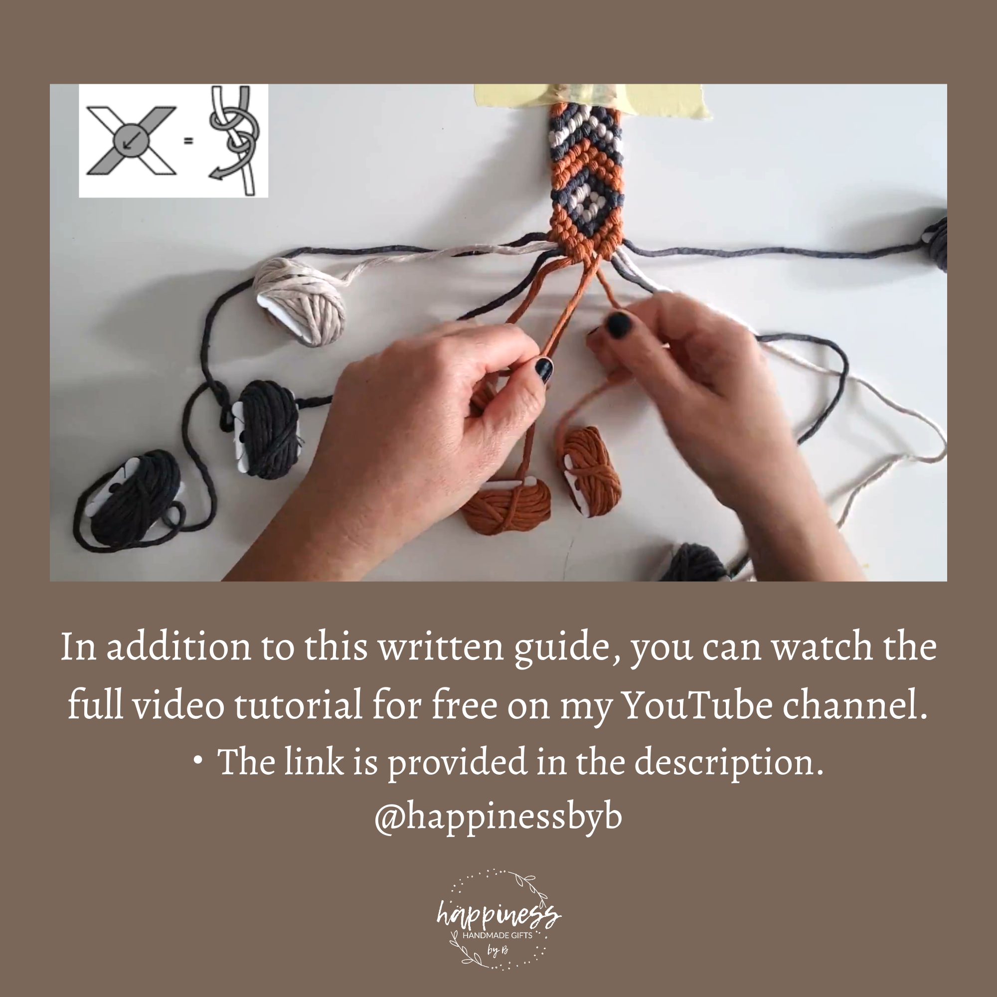 Macrame Bag Strap – PDF Pattern + Video Tutorial (Instant Download), 