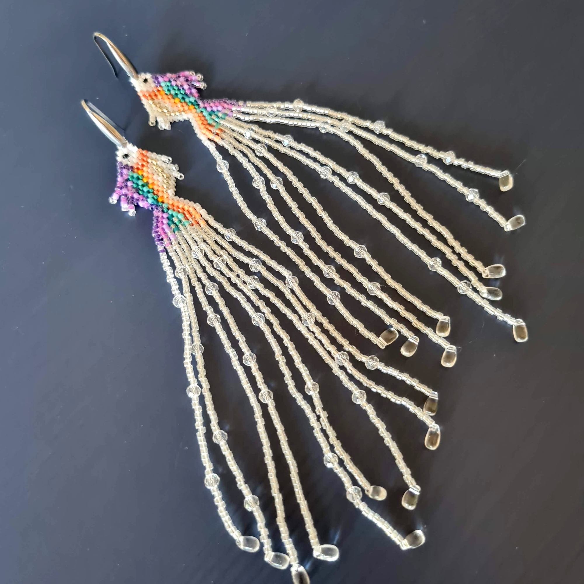 Flowtail Fish Fringe Earrings Pattern PDF