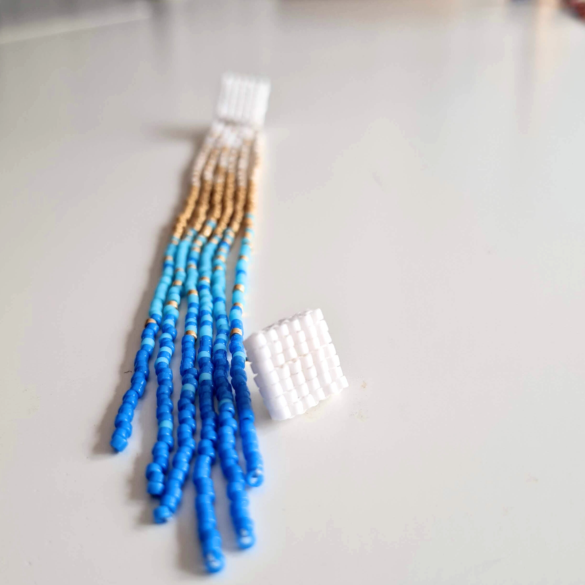 Ombre Beaded Fringe Earrings PDF Pattern