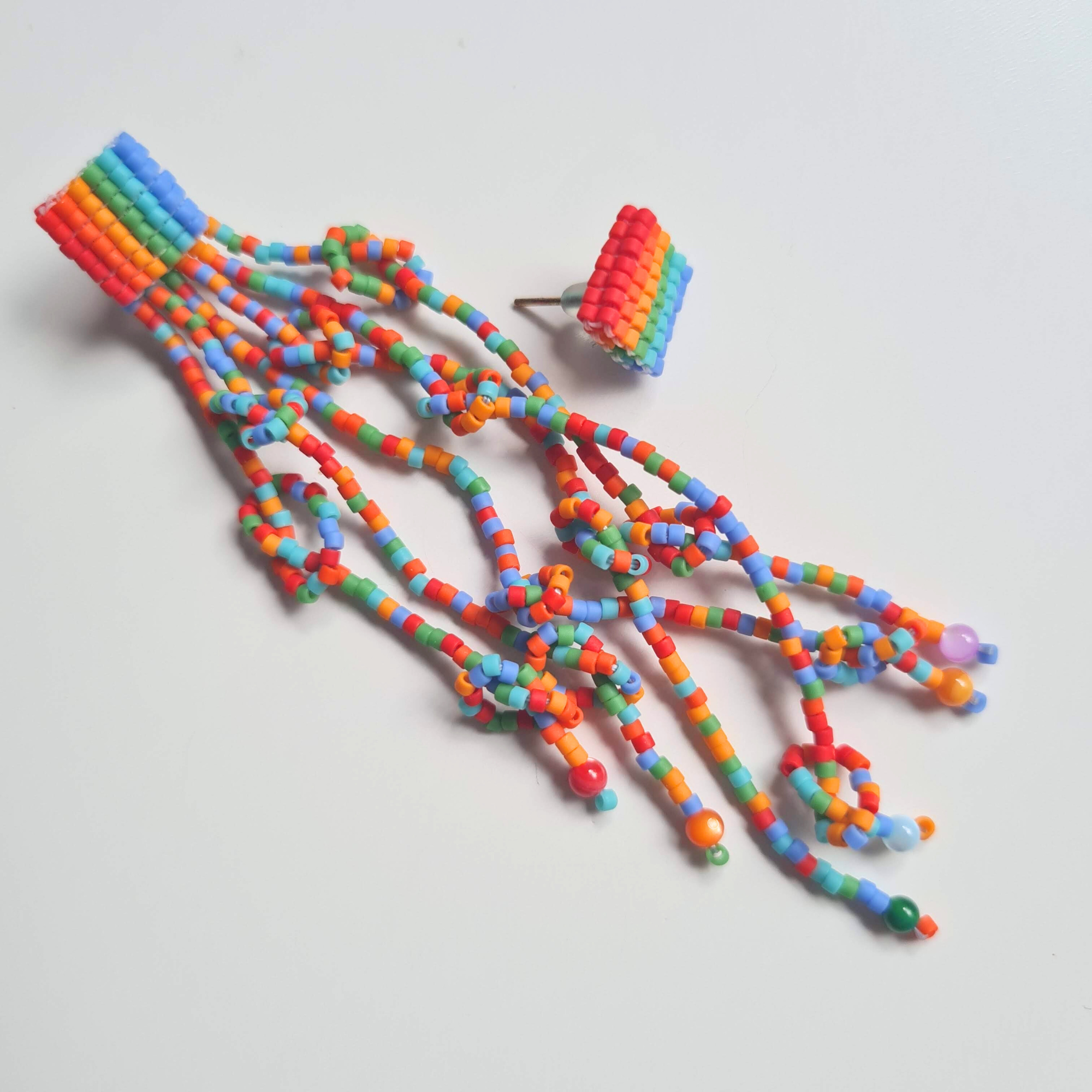 DIY Beaded Earrings Pattern – 3 in 1 Checker, Plaid & Rainbow Designs