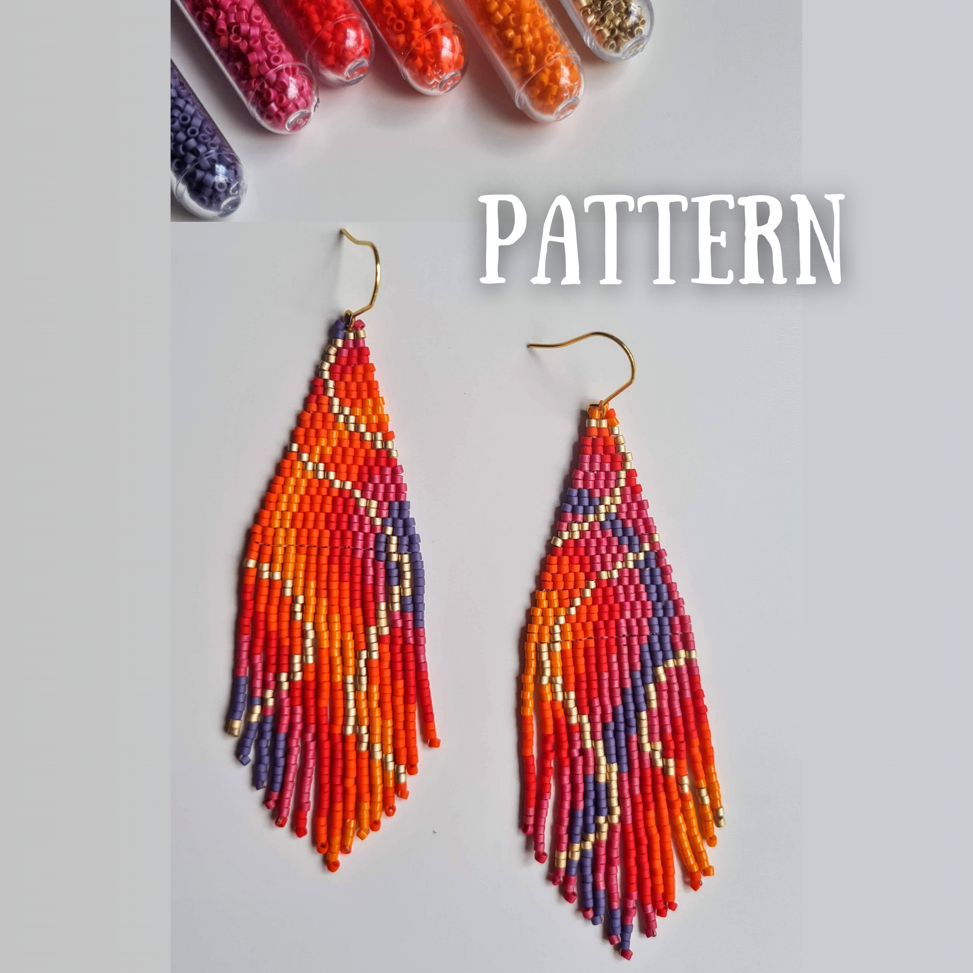 Color Flow Fringe Earrings Pattern