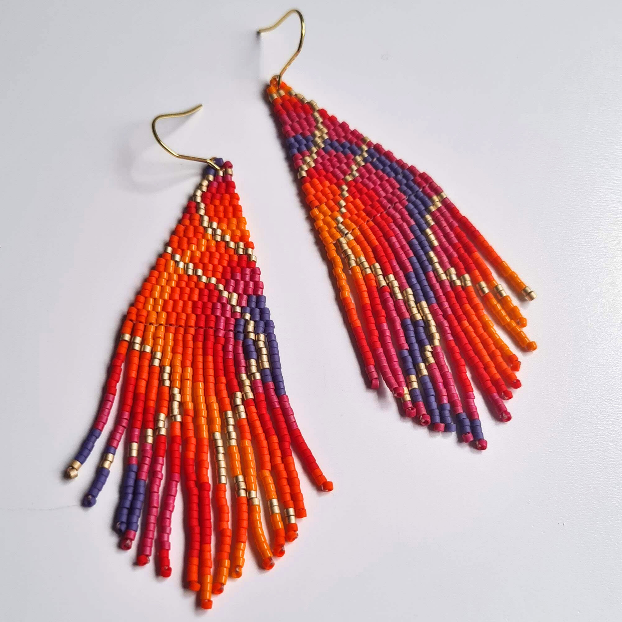 Color Flow Fringe Earrings Pattern