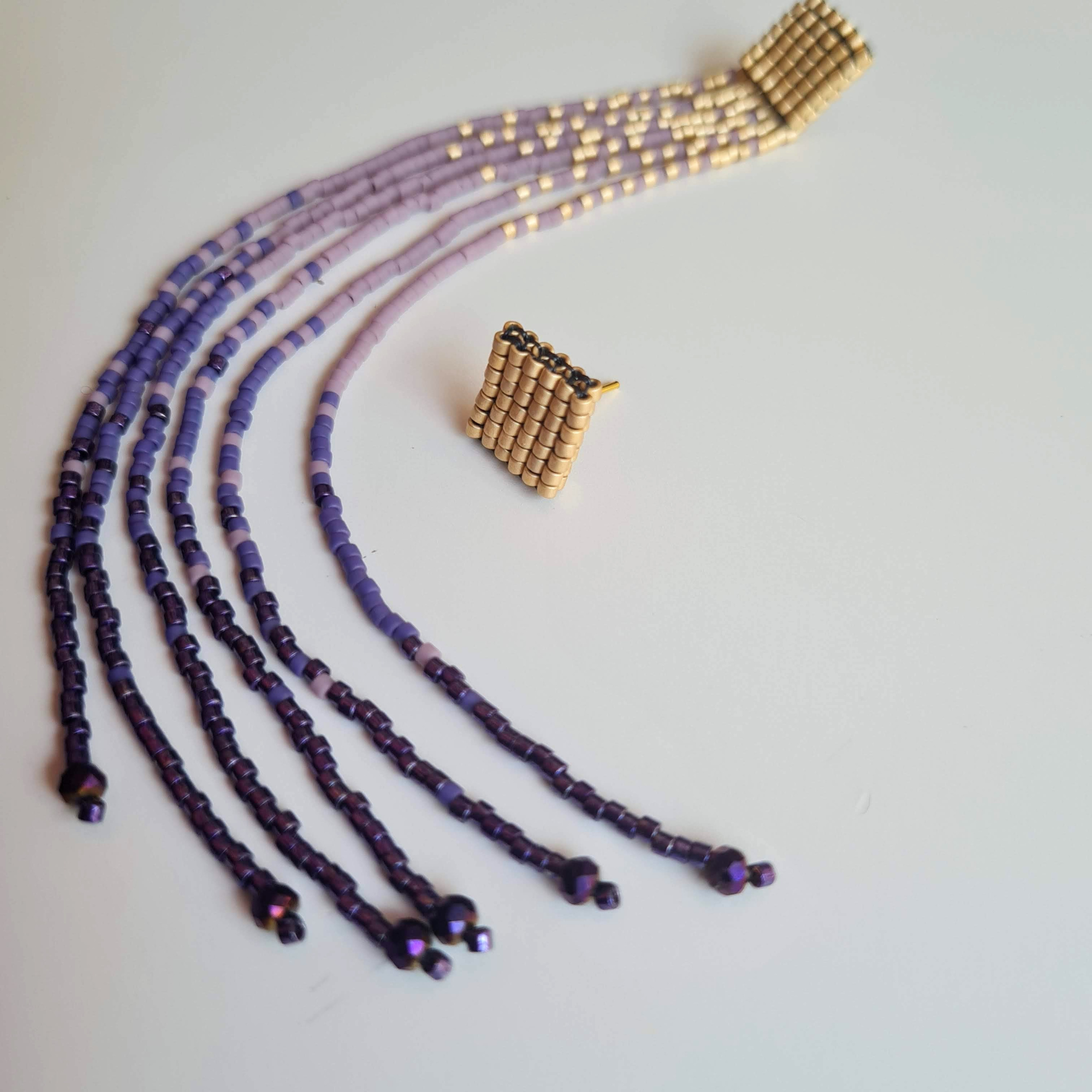 Ombre Beaded Fringe Earrings PDF Pattern