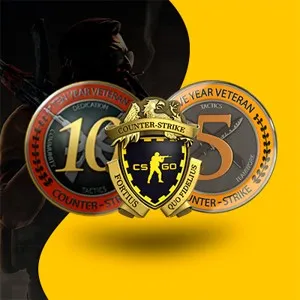 COUNTER-STRIKE 2 PRIME LEALDADE + 5 ANOS DE SERVIÇO + 10 ANOS DE SERVIÇO