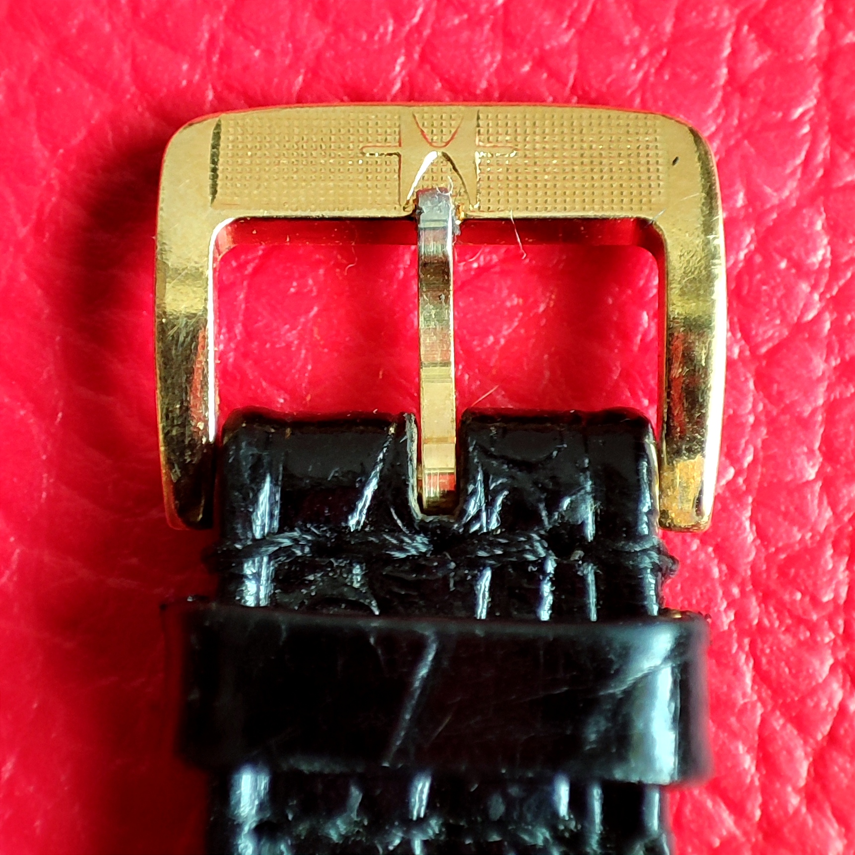 Vintage Hamilton Watch Strap 22mm (Gold Buckle with logo) - Rare Item!