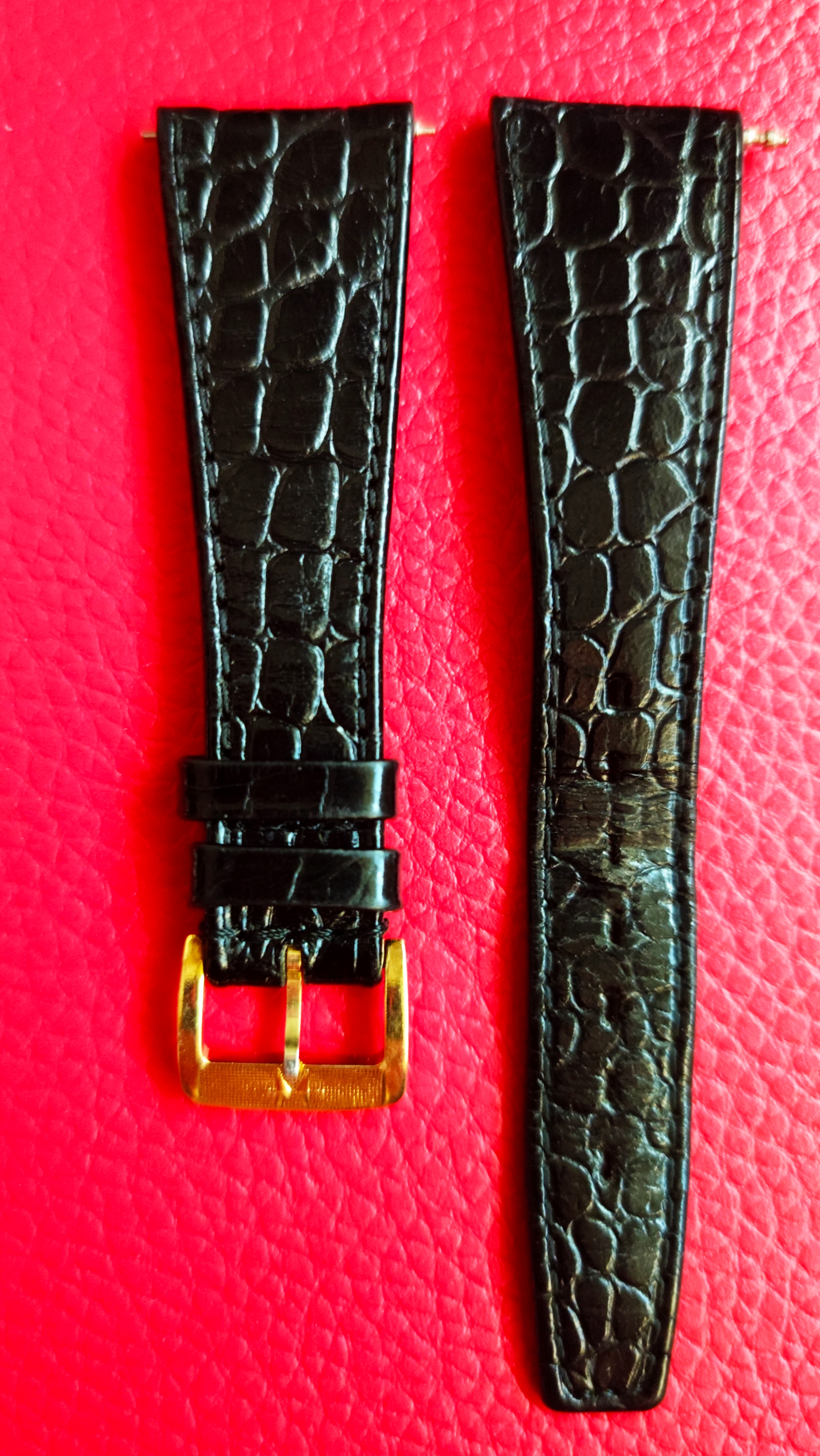 Vintage Hamilton Watch Strap 22mm (Gold Buckle with logo) - Rare Item!