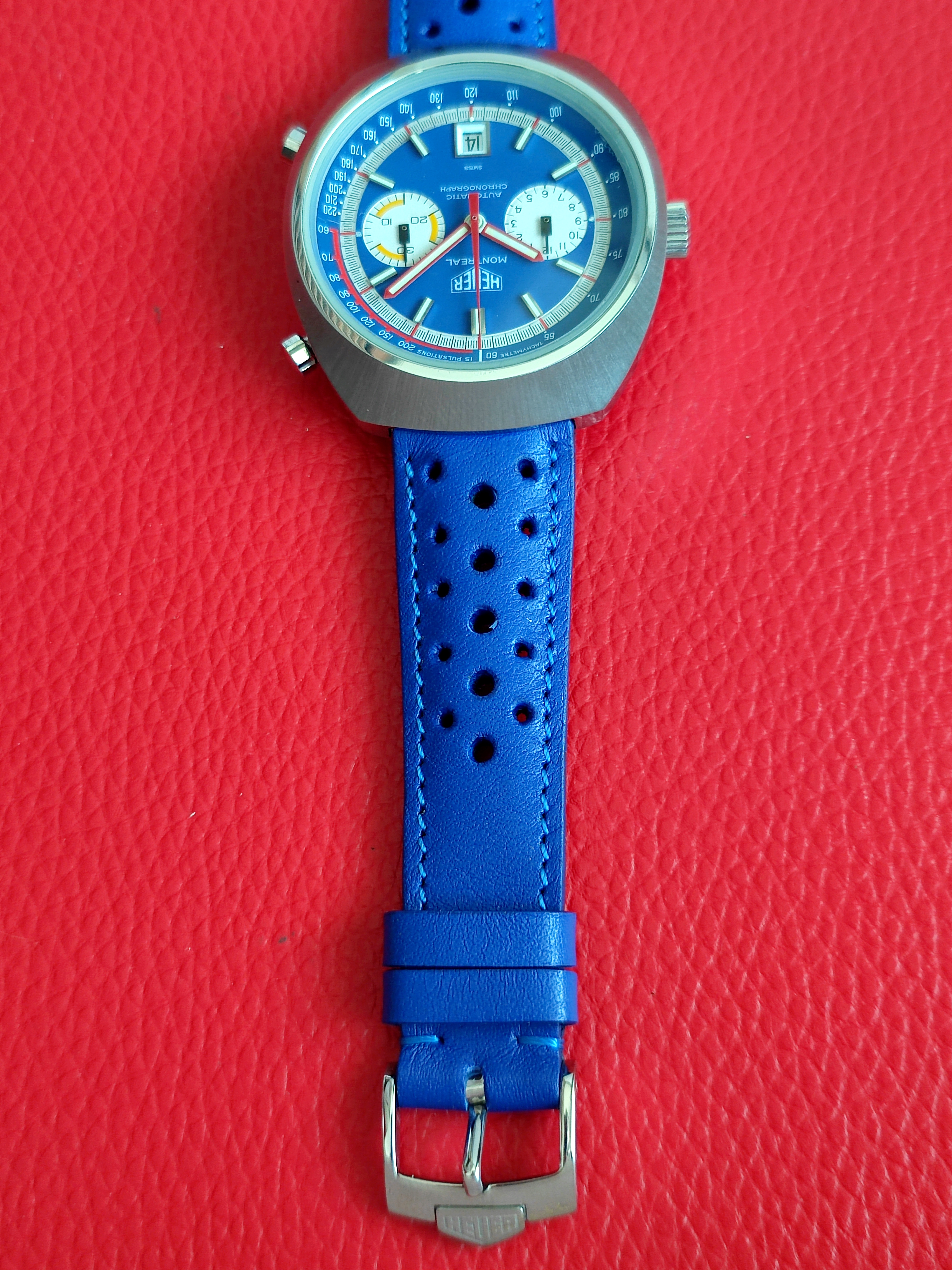 Rally strap for Heuer Montreal 110.503B with Heuer buckle 19/16mm