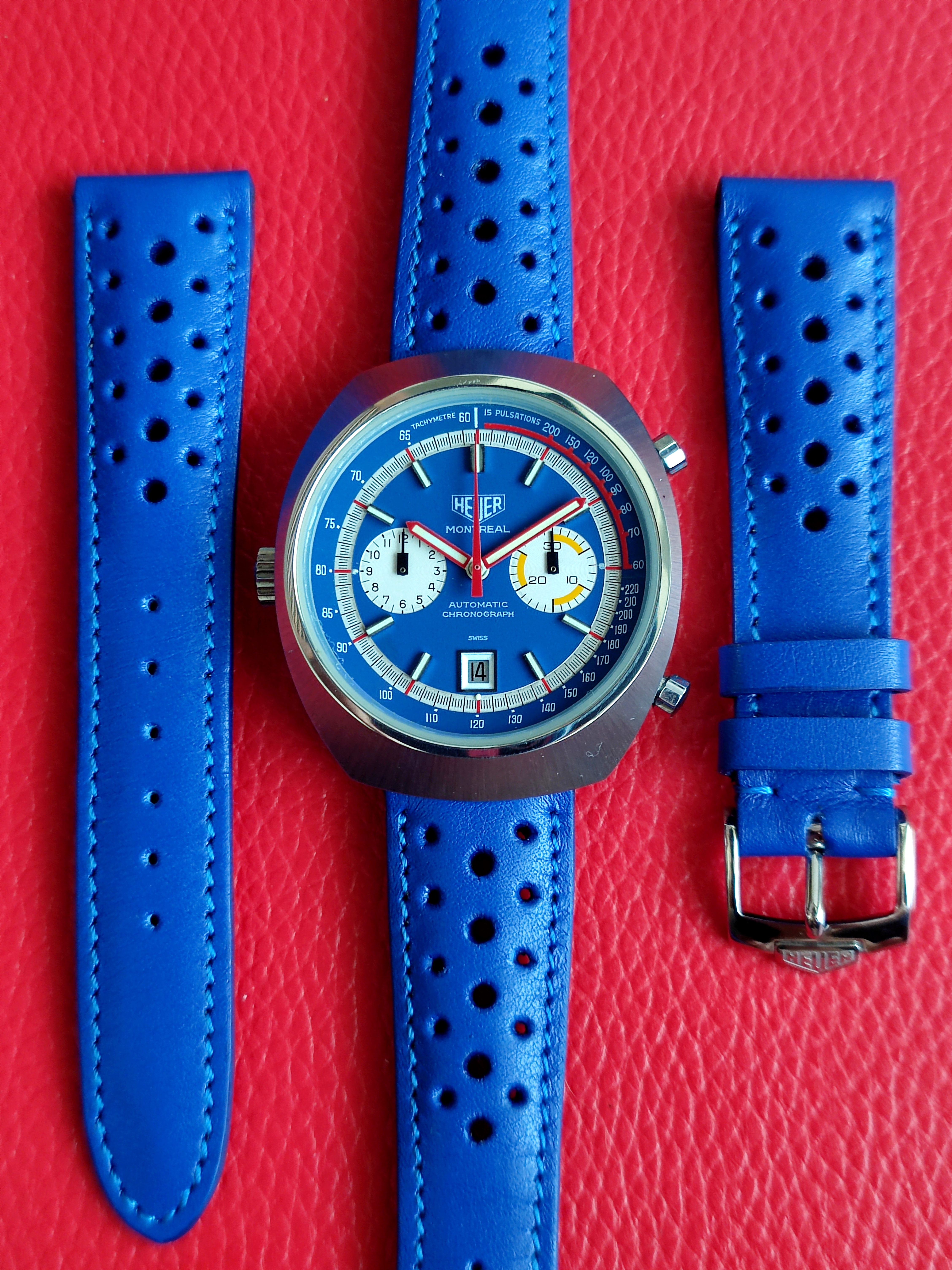 Rally strap for Heuer Montreal 110.503B with Heuer buckle 19/16mm