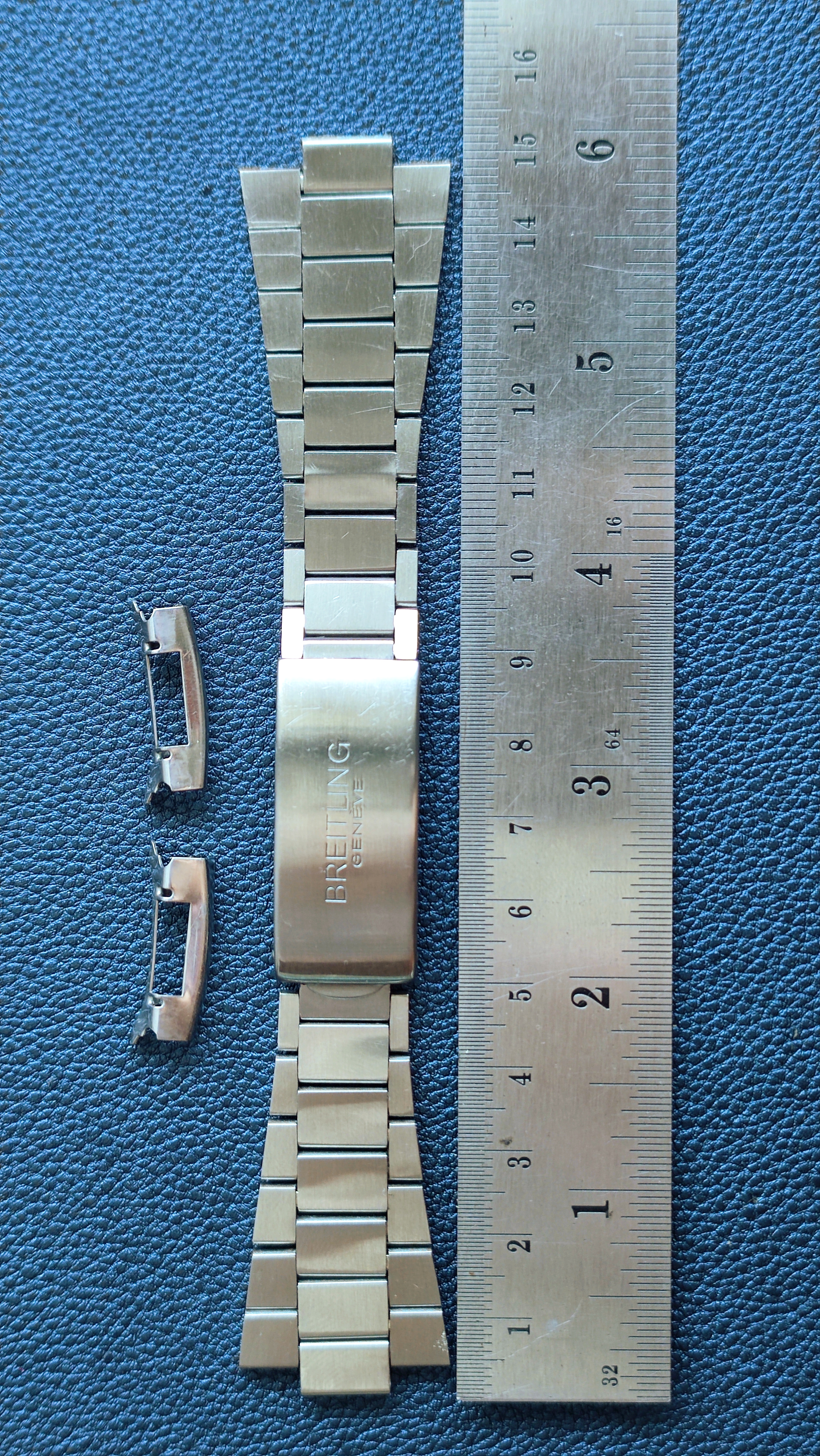 1970s Breitling SS Bracelet 22mm with end links