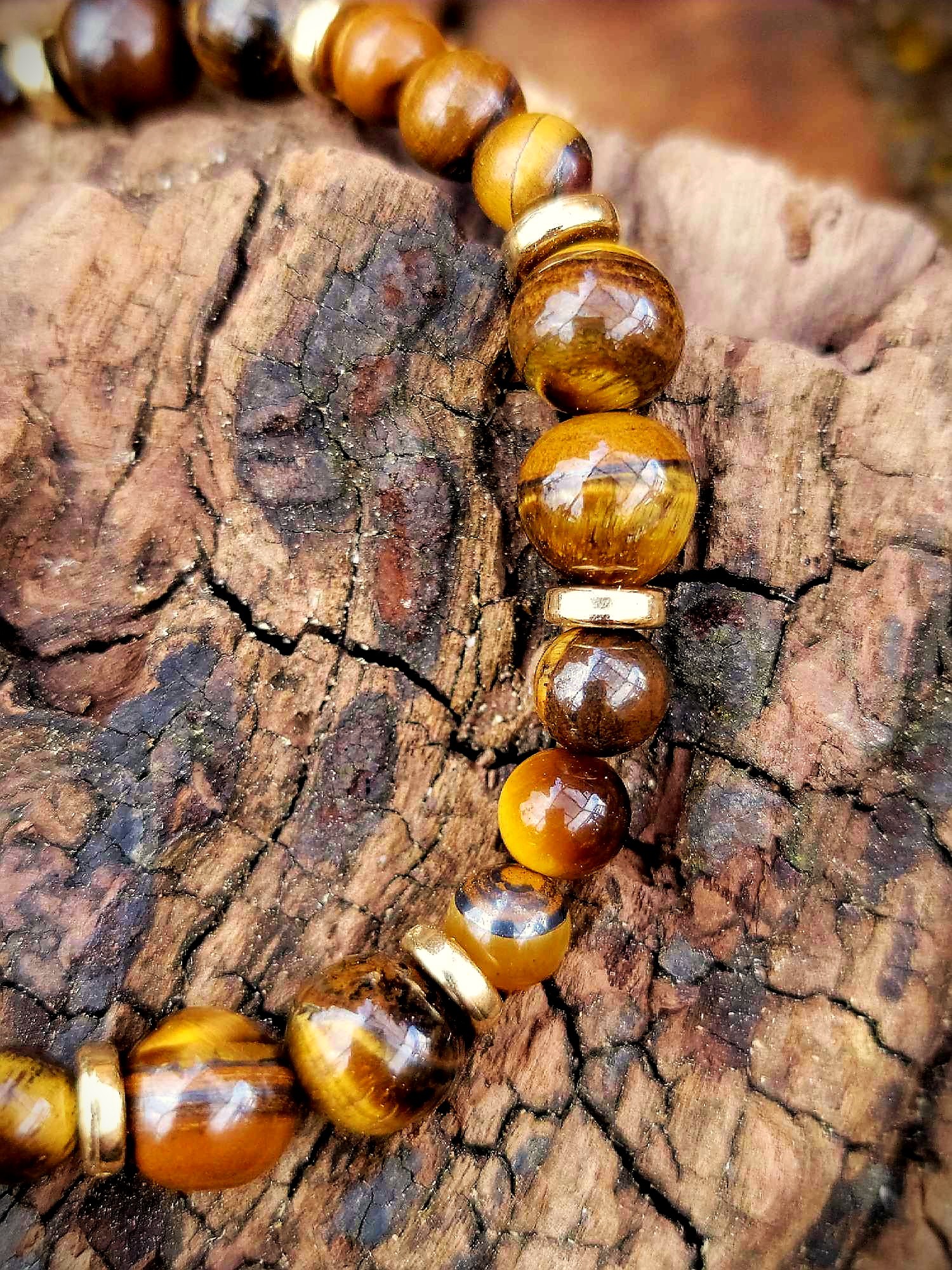 Bracelet  Oeil de tigre 6mm et 8mm