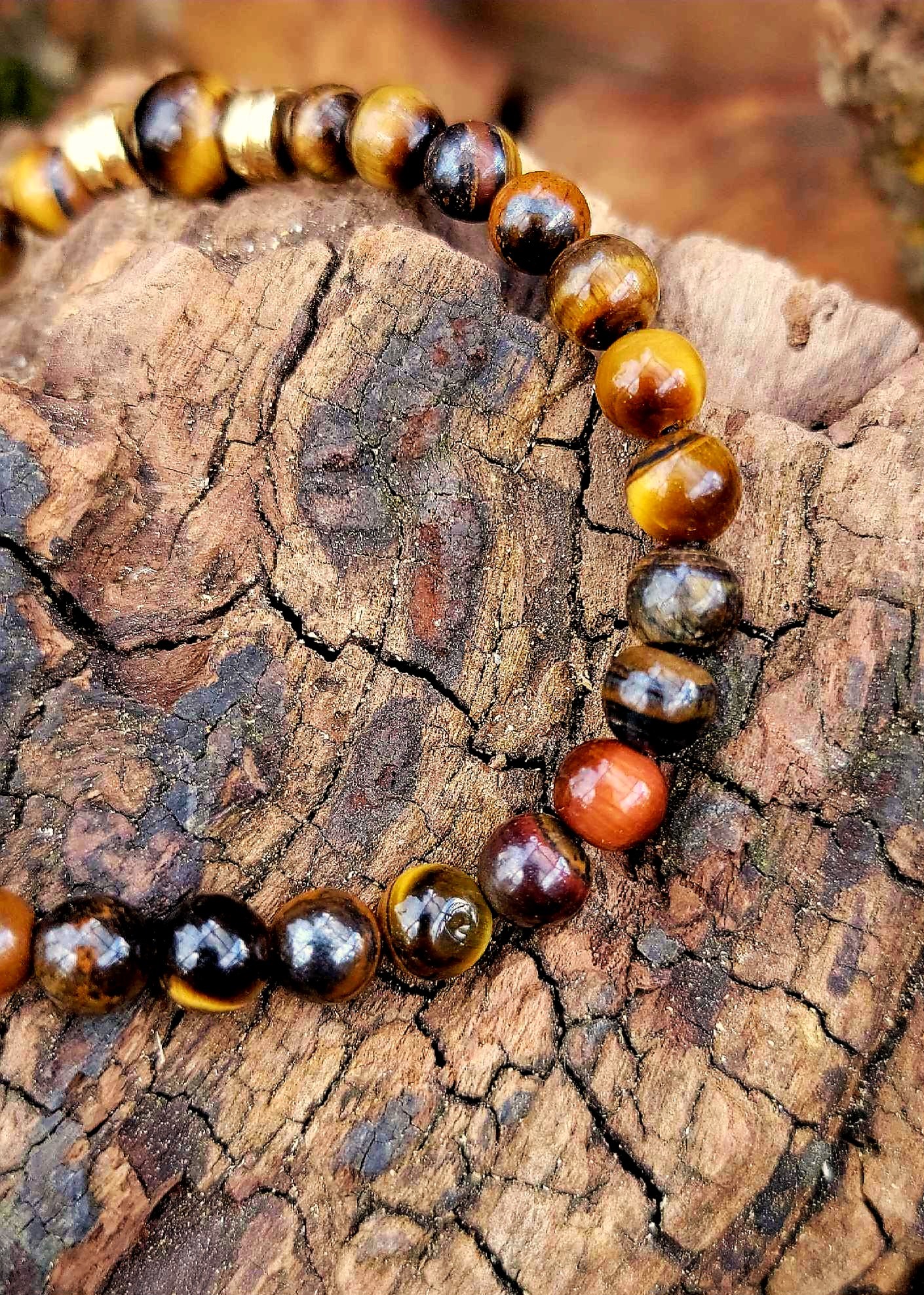 Bracelet  Oeil de tigre 6mm et 8mm