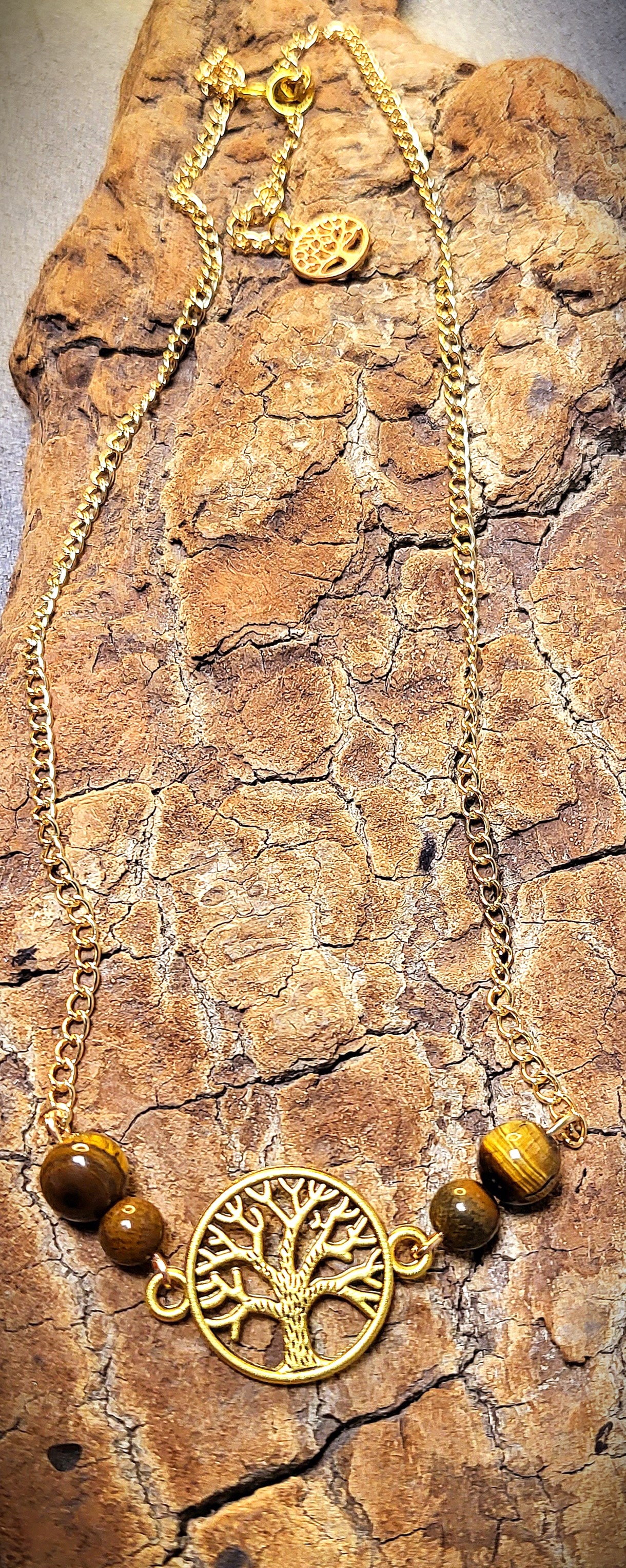 Collier arbre de vie et Oeil de tigre