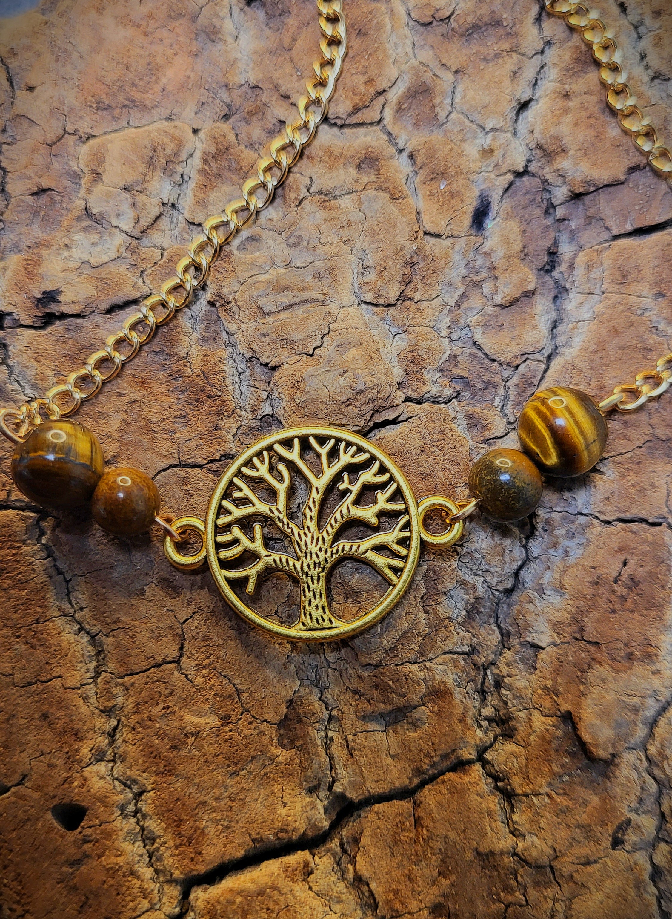 Collier arbre de vie et Oeil de tigre