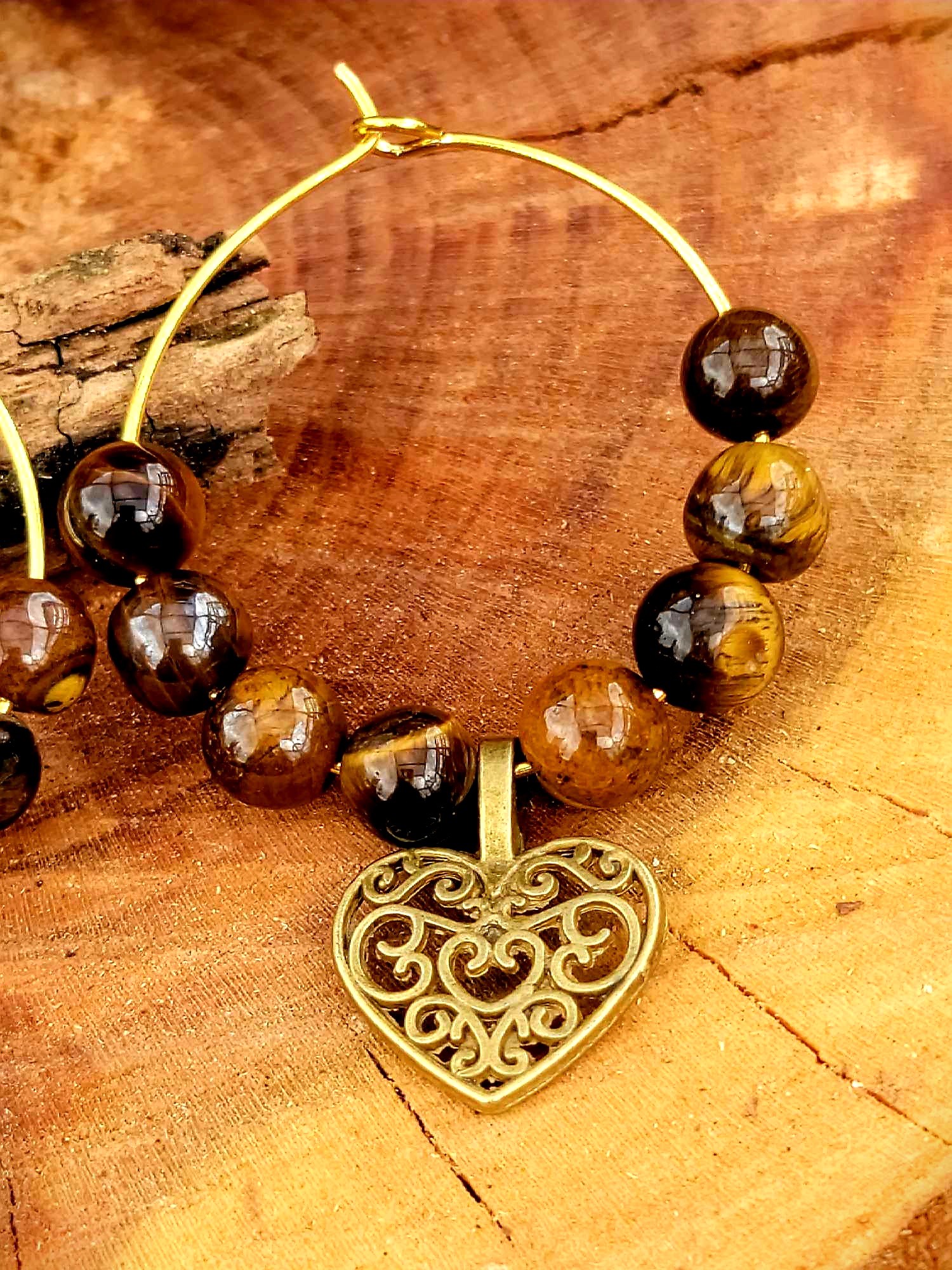 Créoles coeur couleurs bronze