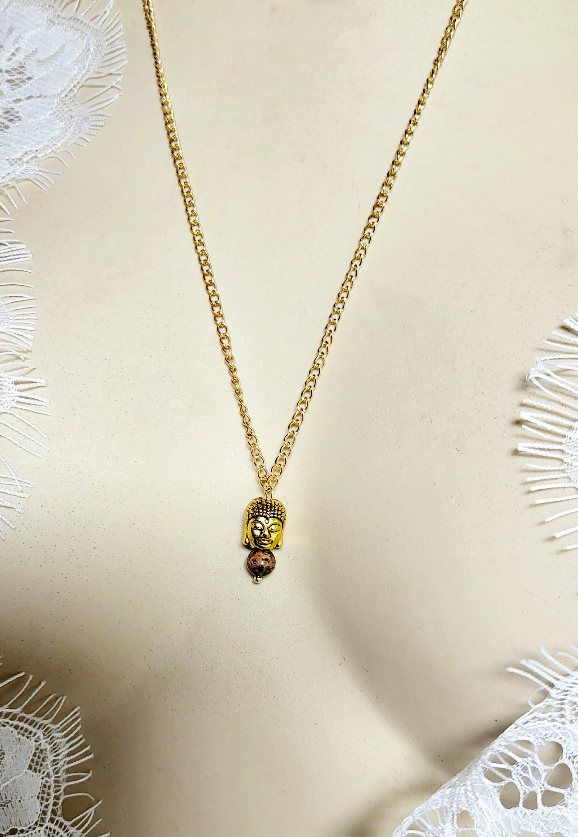 Sautoir Unakite boudha