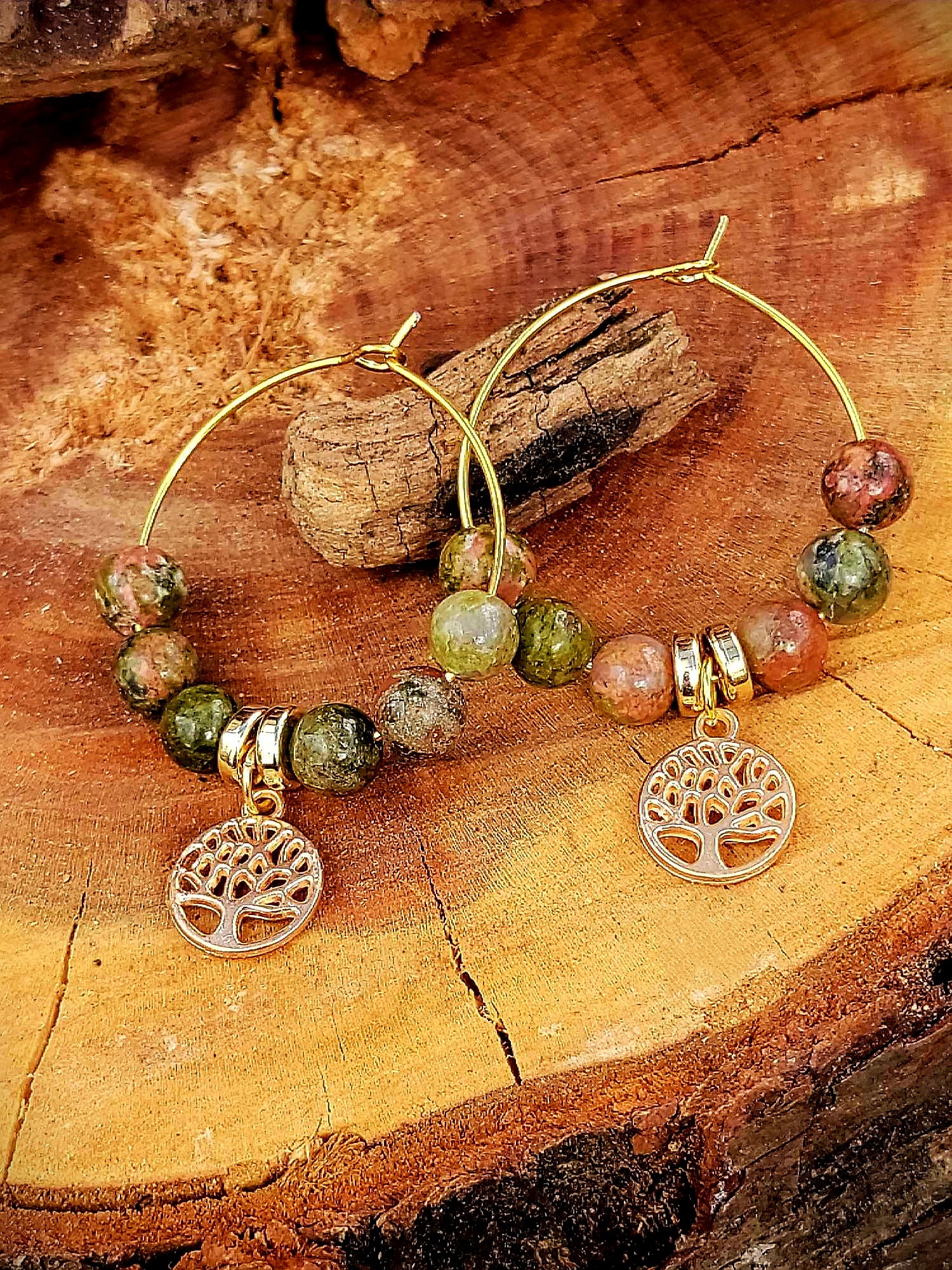 Créoles Unakite Arbre de vie