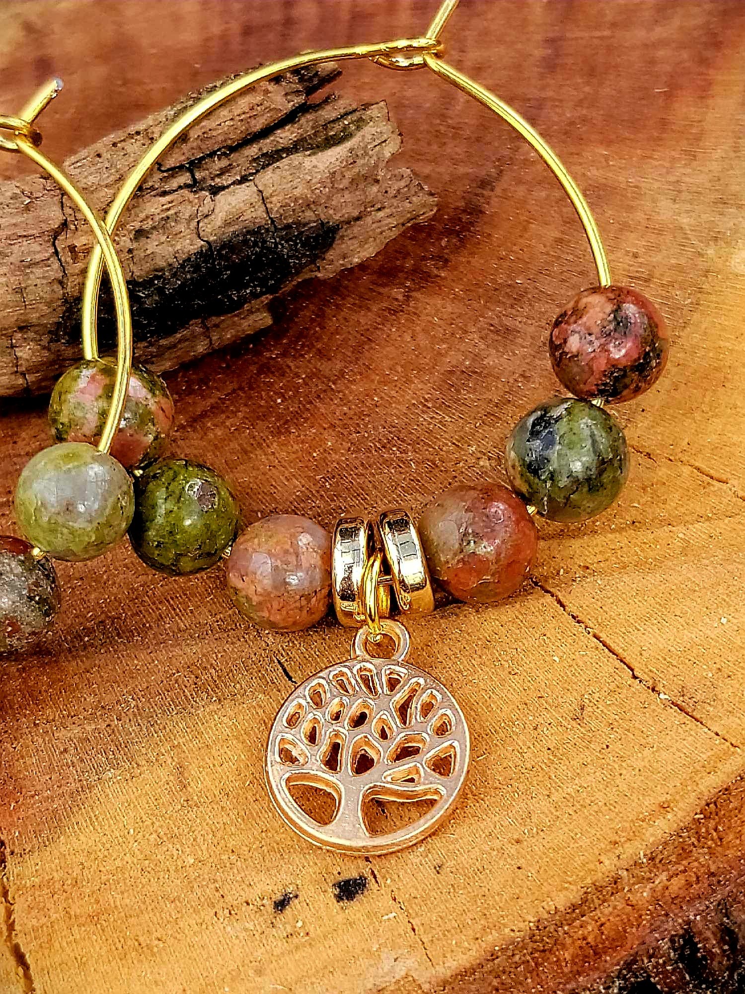 Créoles Unakite Arbre de vie