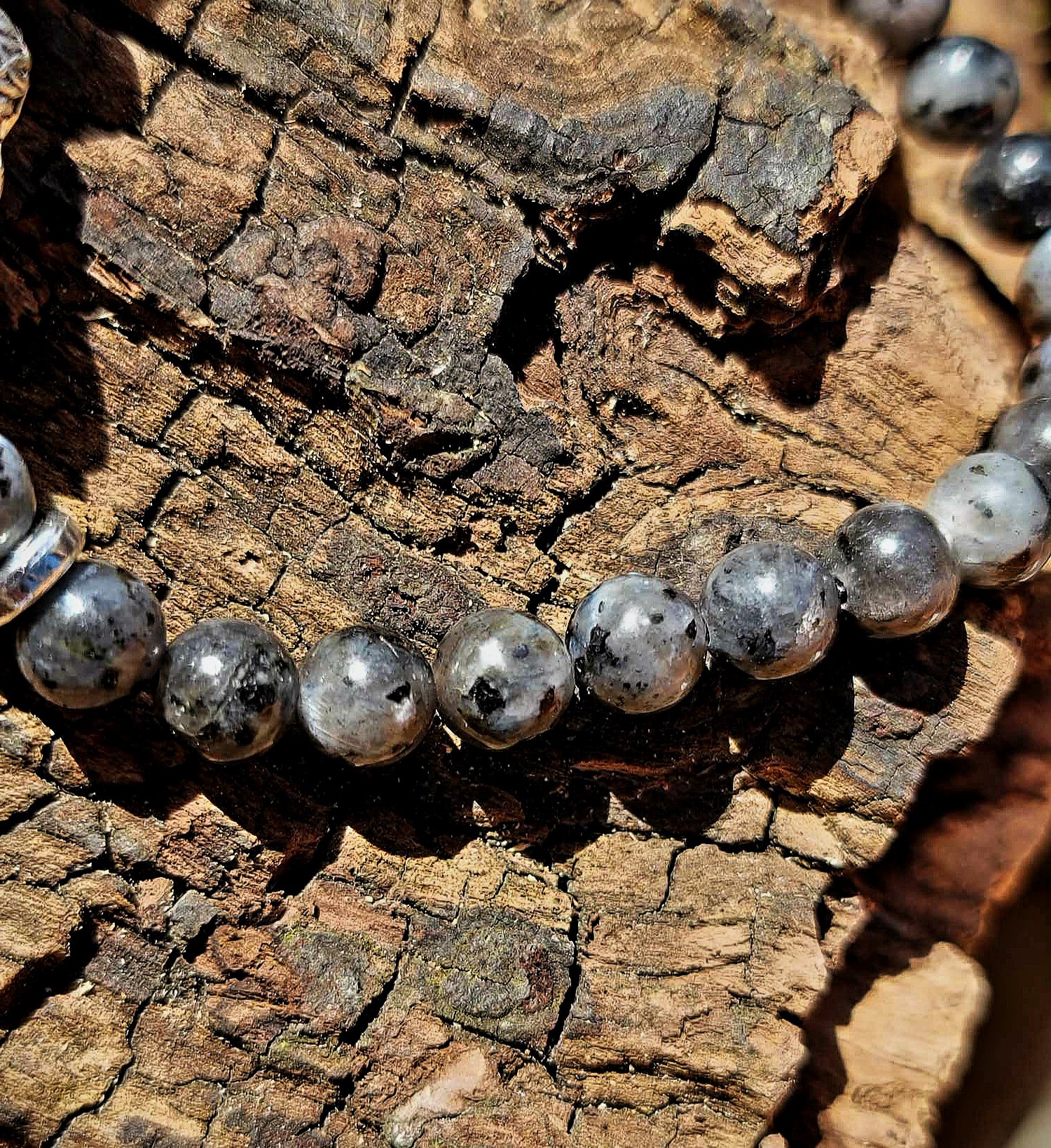 Bracelet Labradorite éléphant argenté