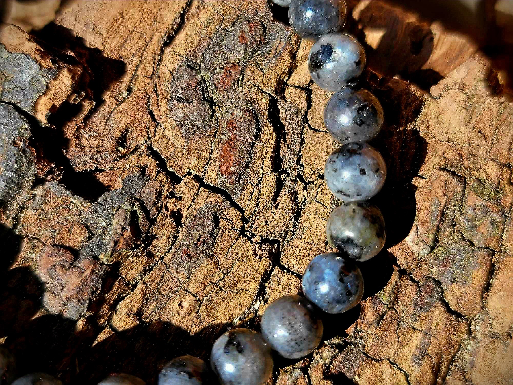 Bracelet Labradorite éléphant argenté