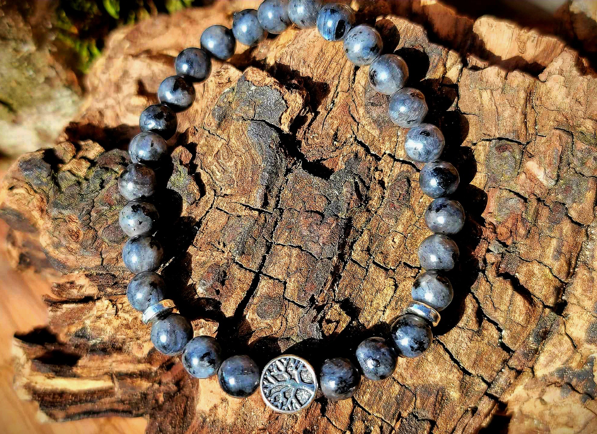 Bracelet Labradorite Arbre de vie argenté