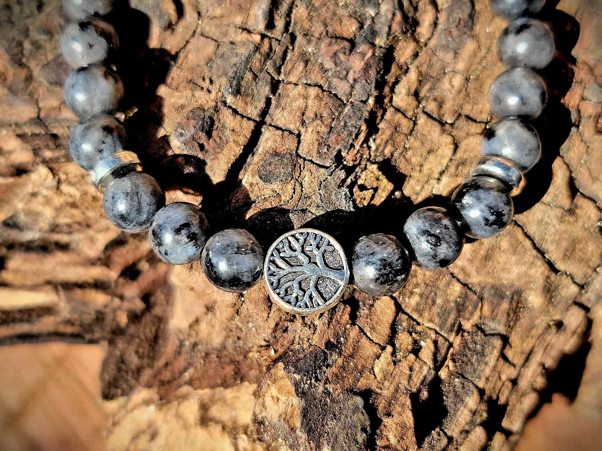 Bracelet Labradorite Arbre de vie argenté