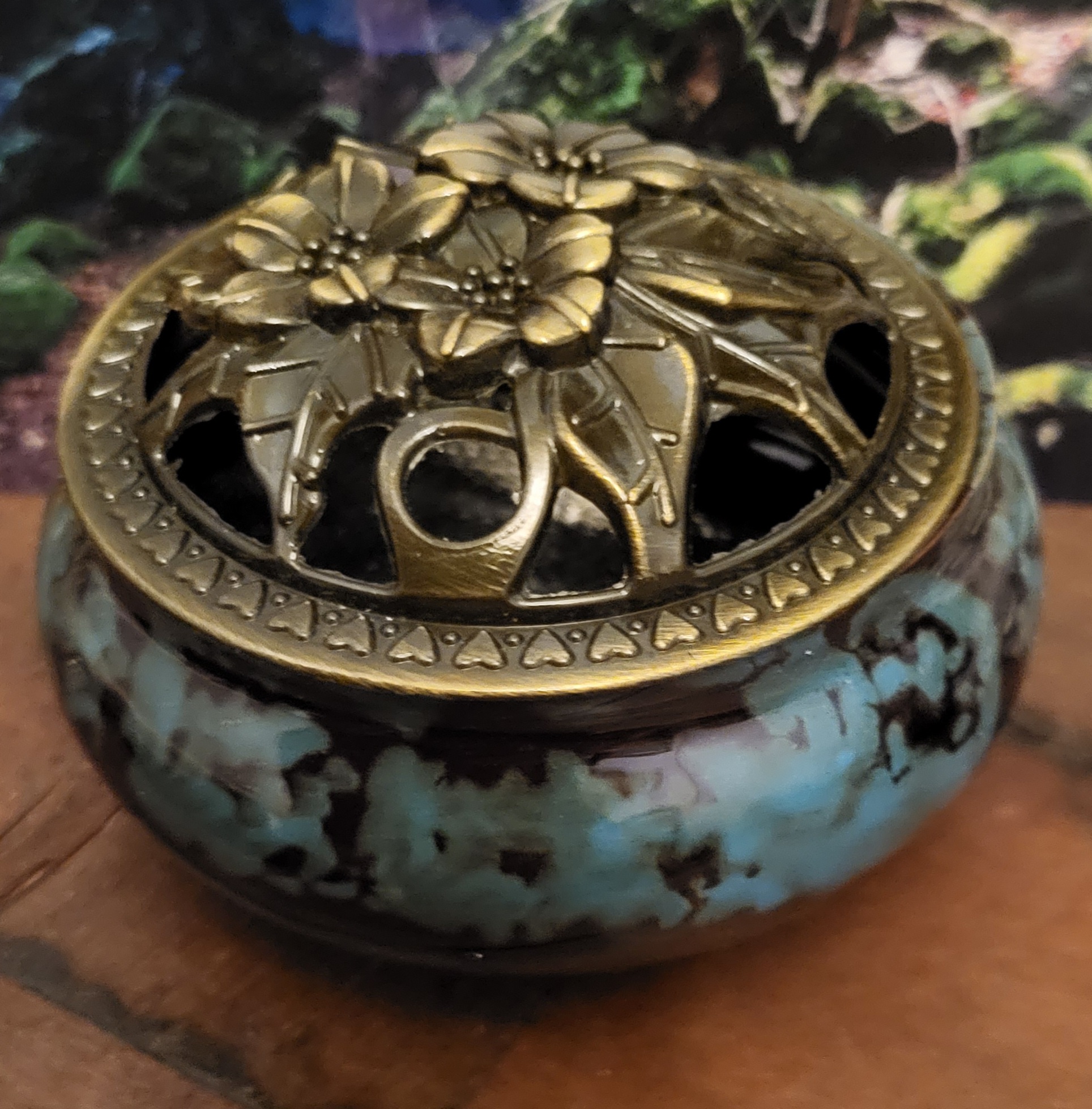 Brûleur en céramique bleu