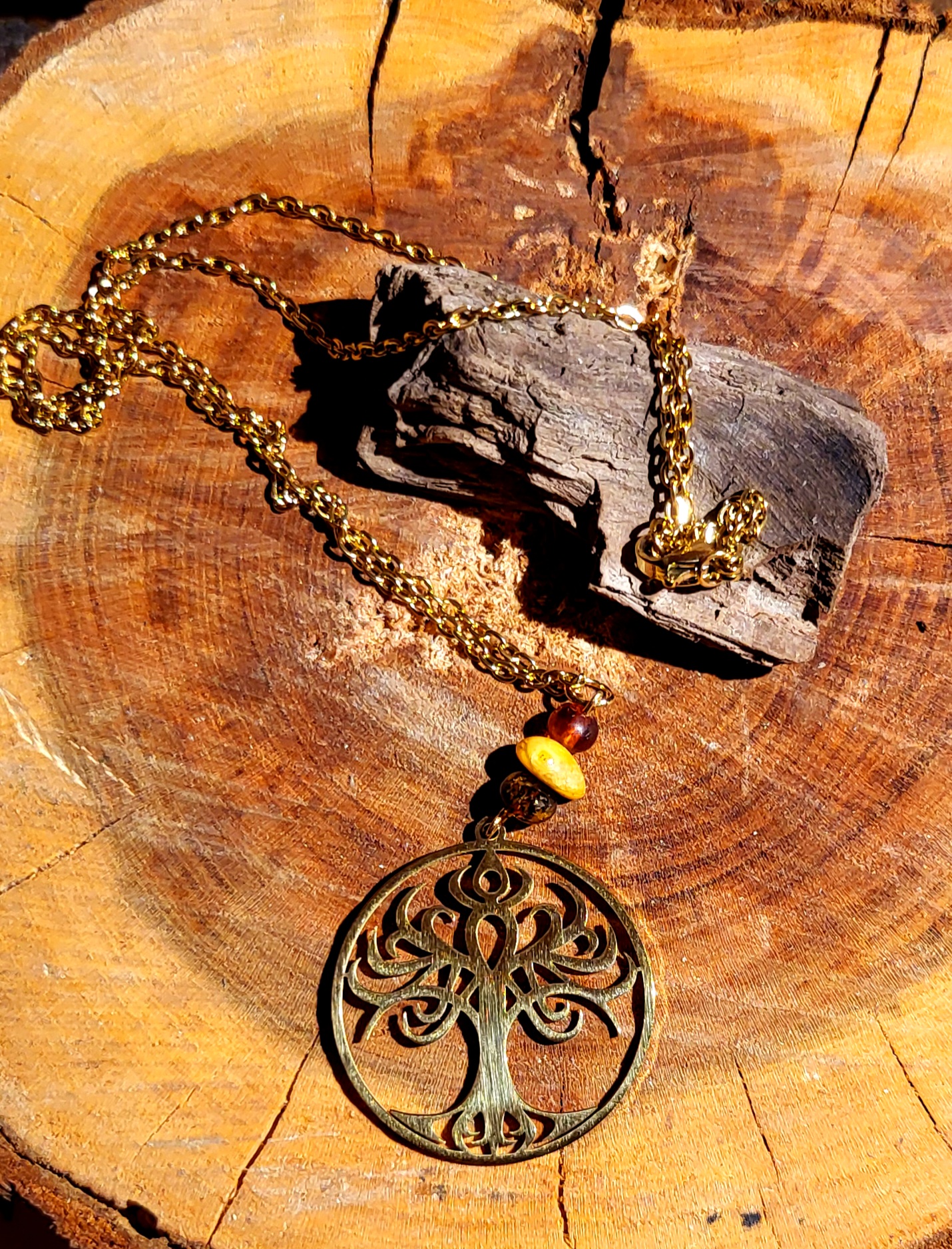 Collier d'Ambre Baltique Arbre de vie 
