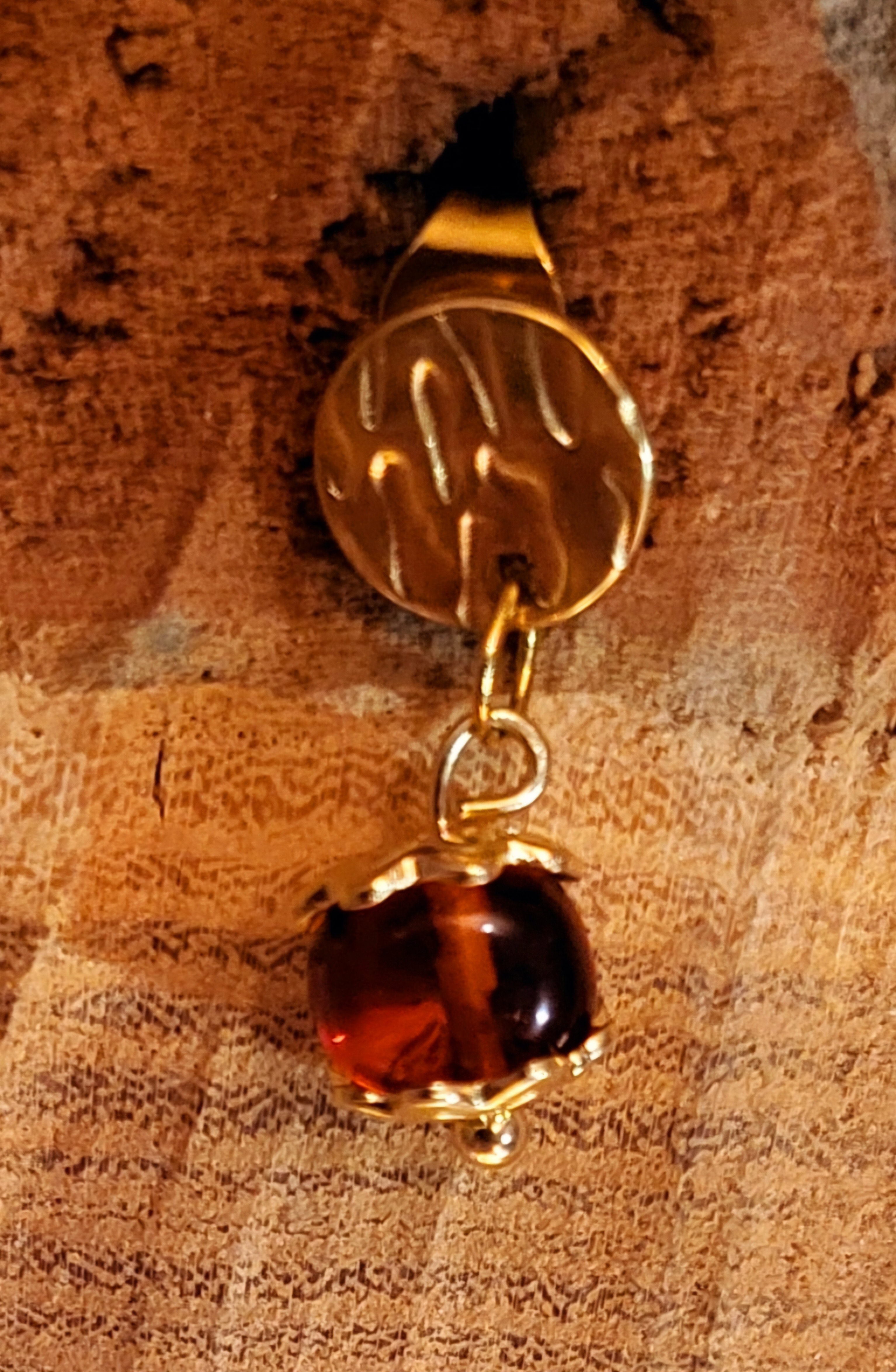 Boucles d'oreilles puces en Ambre Baltique