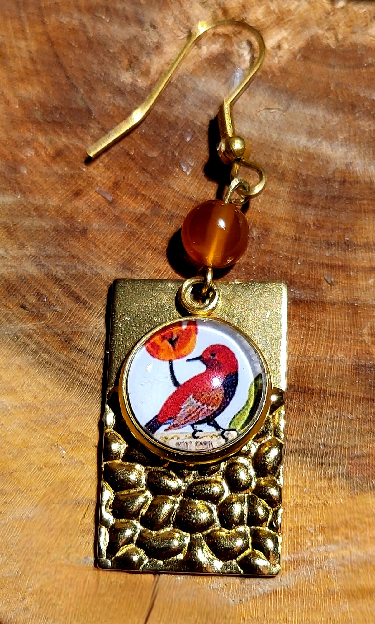 Boucles d'oreilles Oiseau rouge