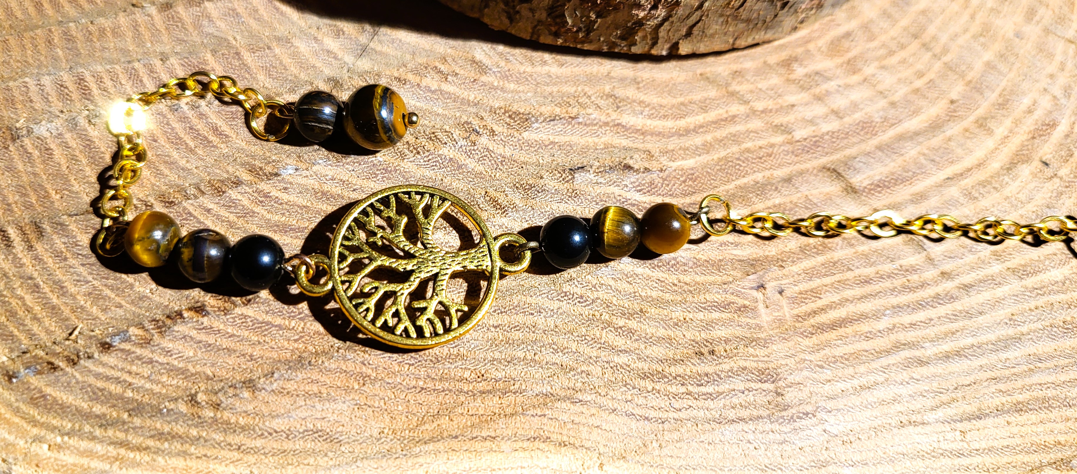 Pendule Oeil de tigre et arbre de vie