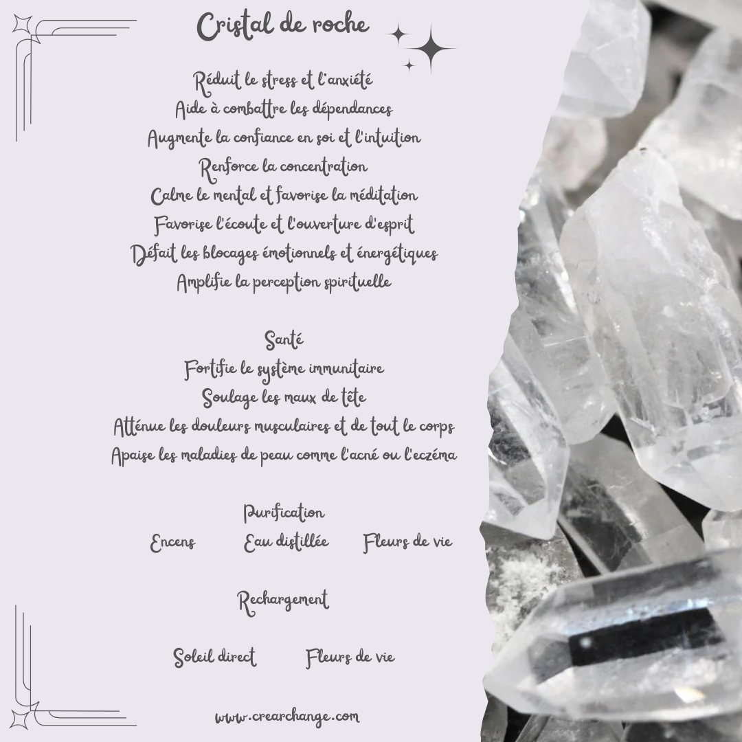 Pochon avec runes en cristal de roche
