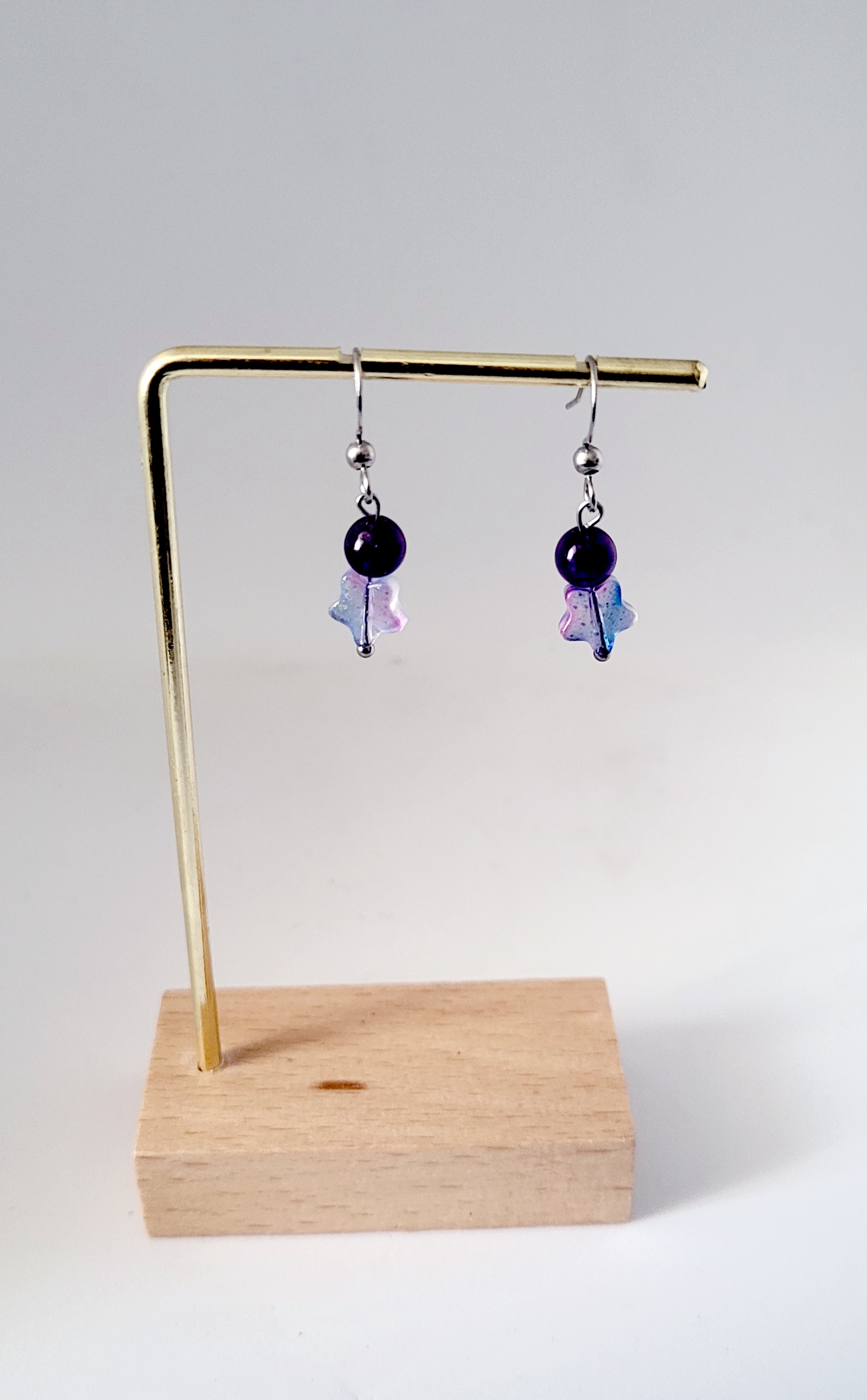 Boucles d'oreilles "Belle étoile" Améthyste