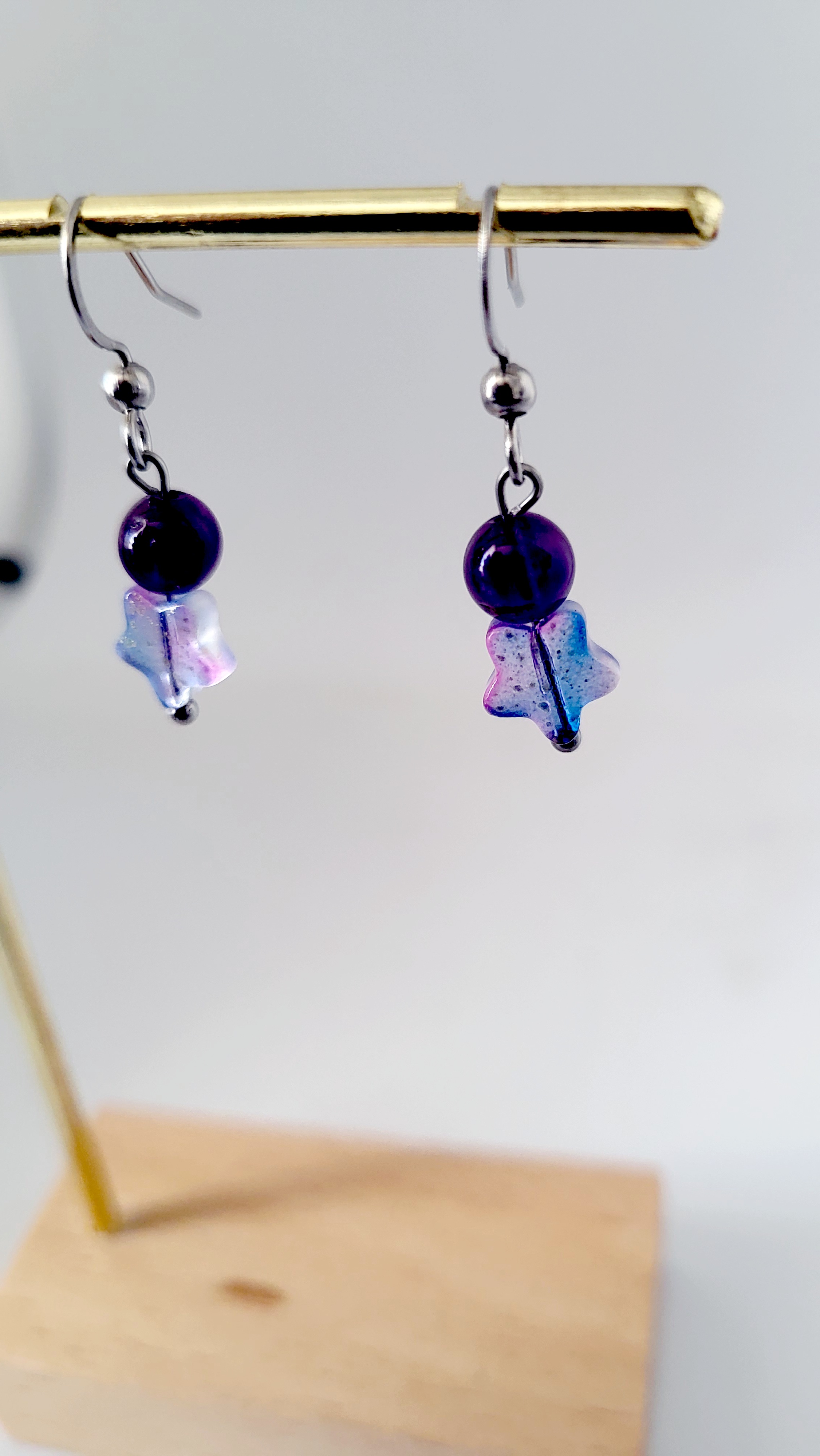 Boucles d'oreilles "Belle étoile" Améthyste