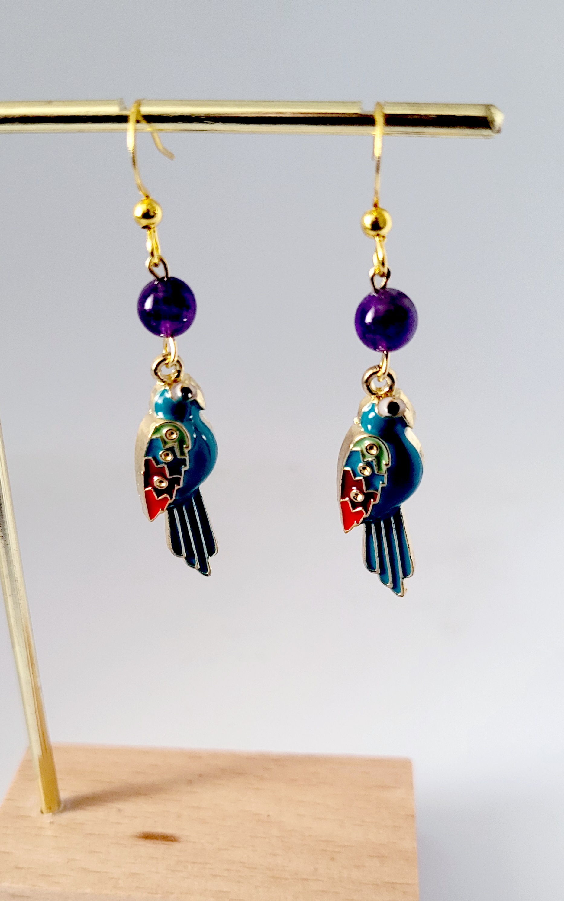 Boucles perroquets Améthyste
