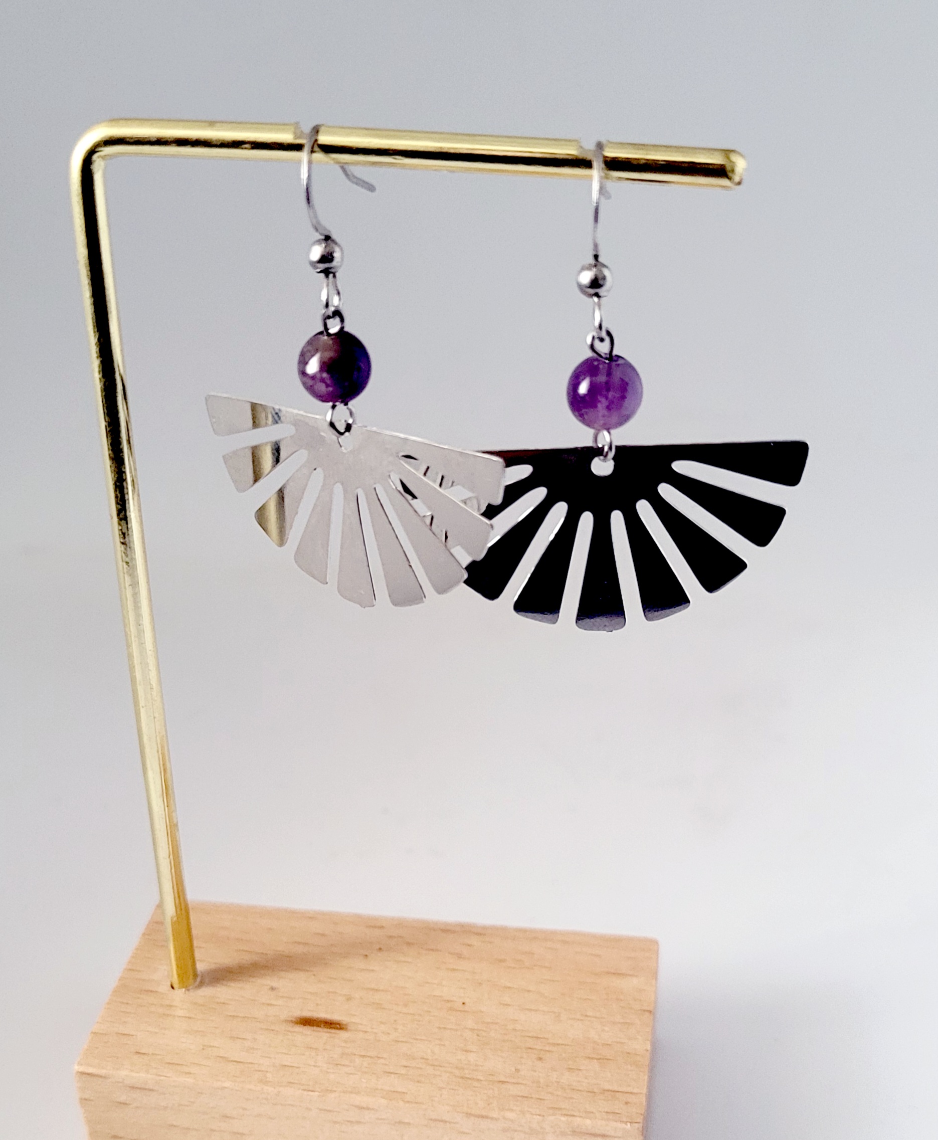 Boucles "Carole" Améthyste