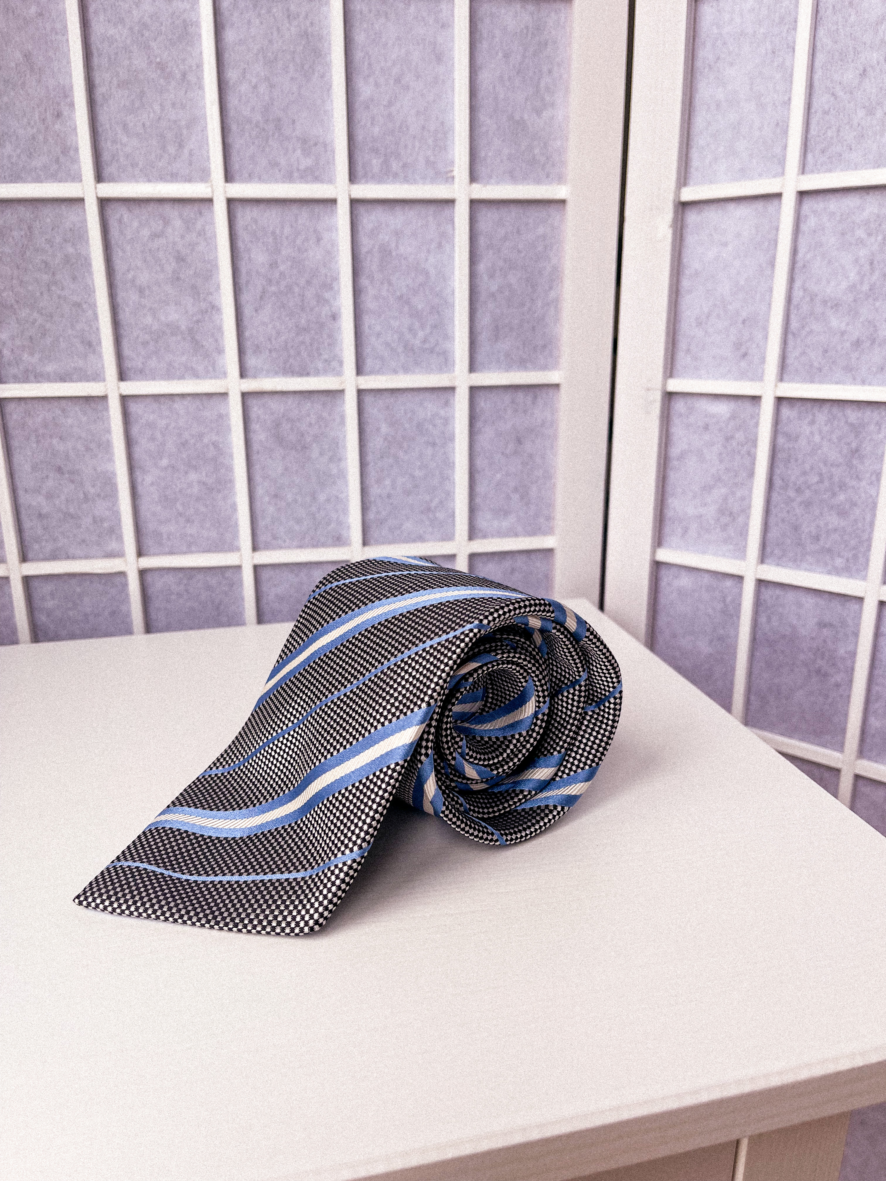 ERMENEGILDO ZEGNA pilkas kaklaraištis