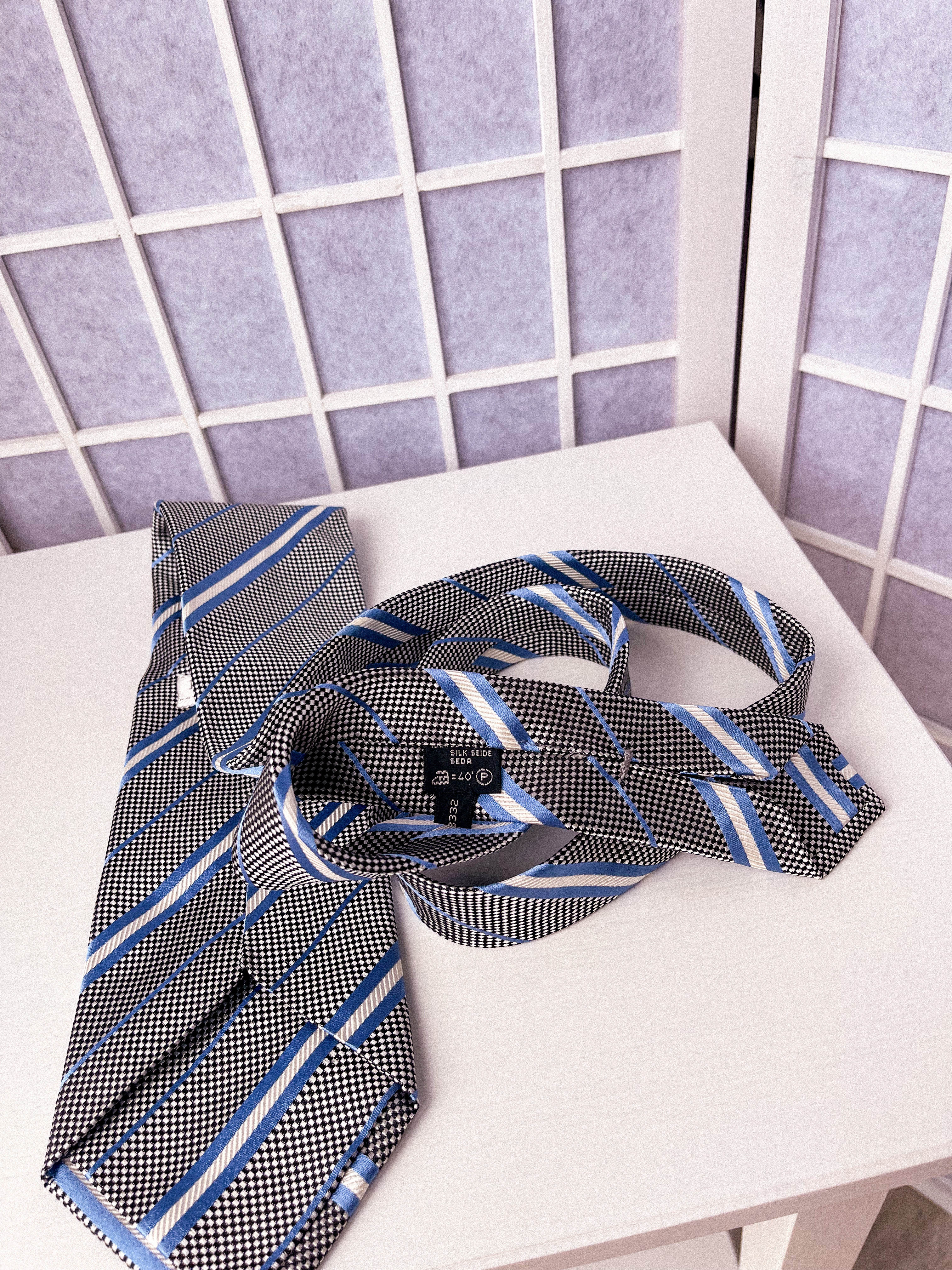 ERMENEGILDO ZEGNA pilkas kaklaraištis