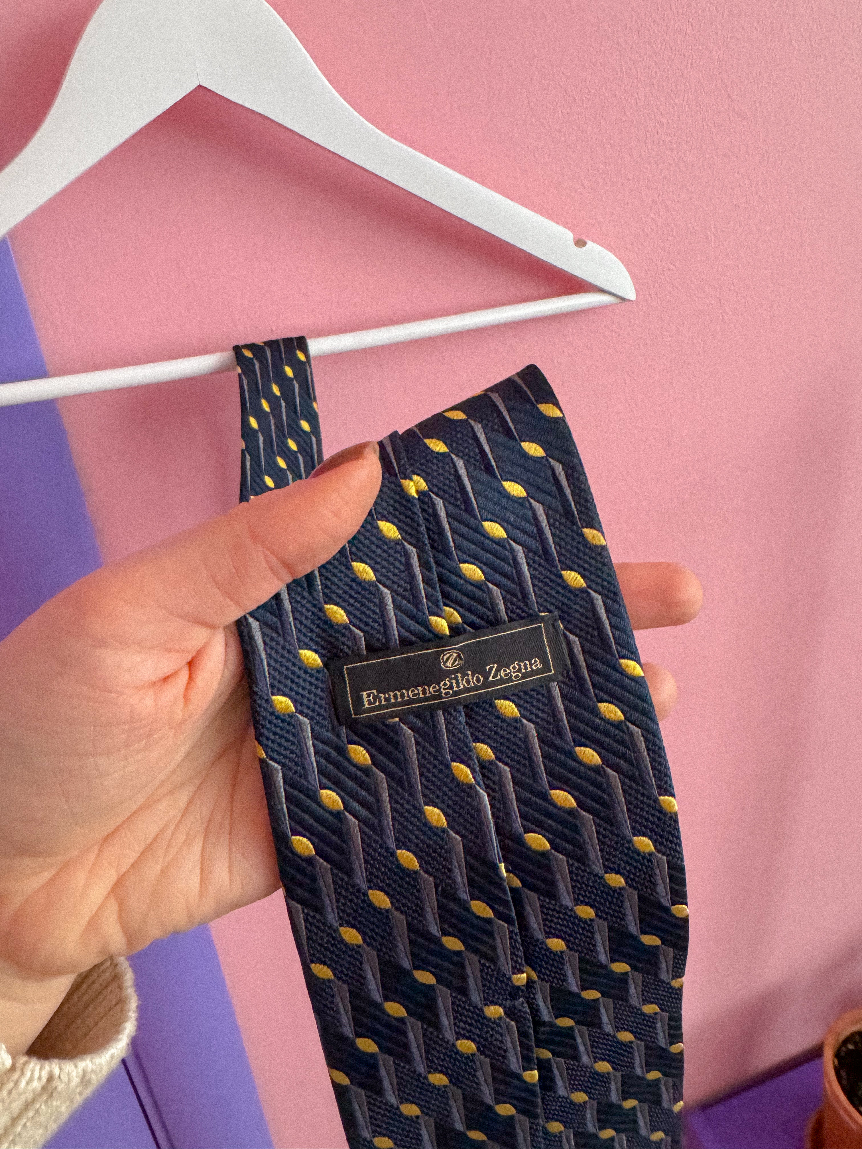 ERMENEGILDO ZEGNA mėlynas kaklaraištis