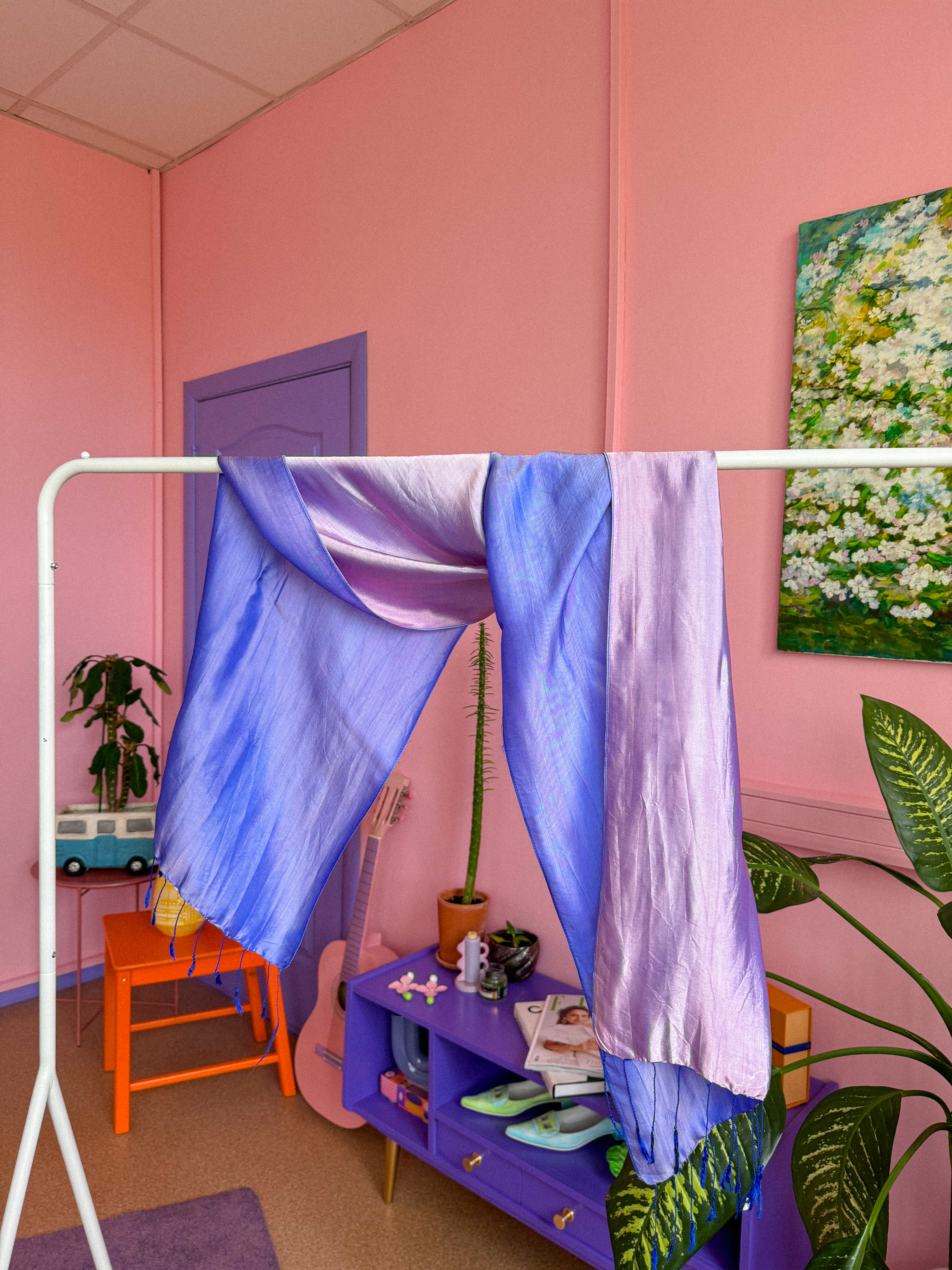 ŠILKINIS violetinis šalis skraistė